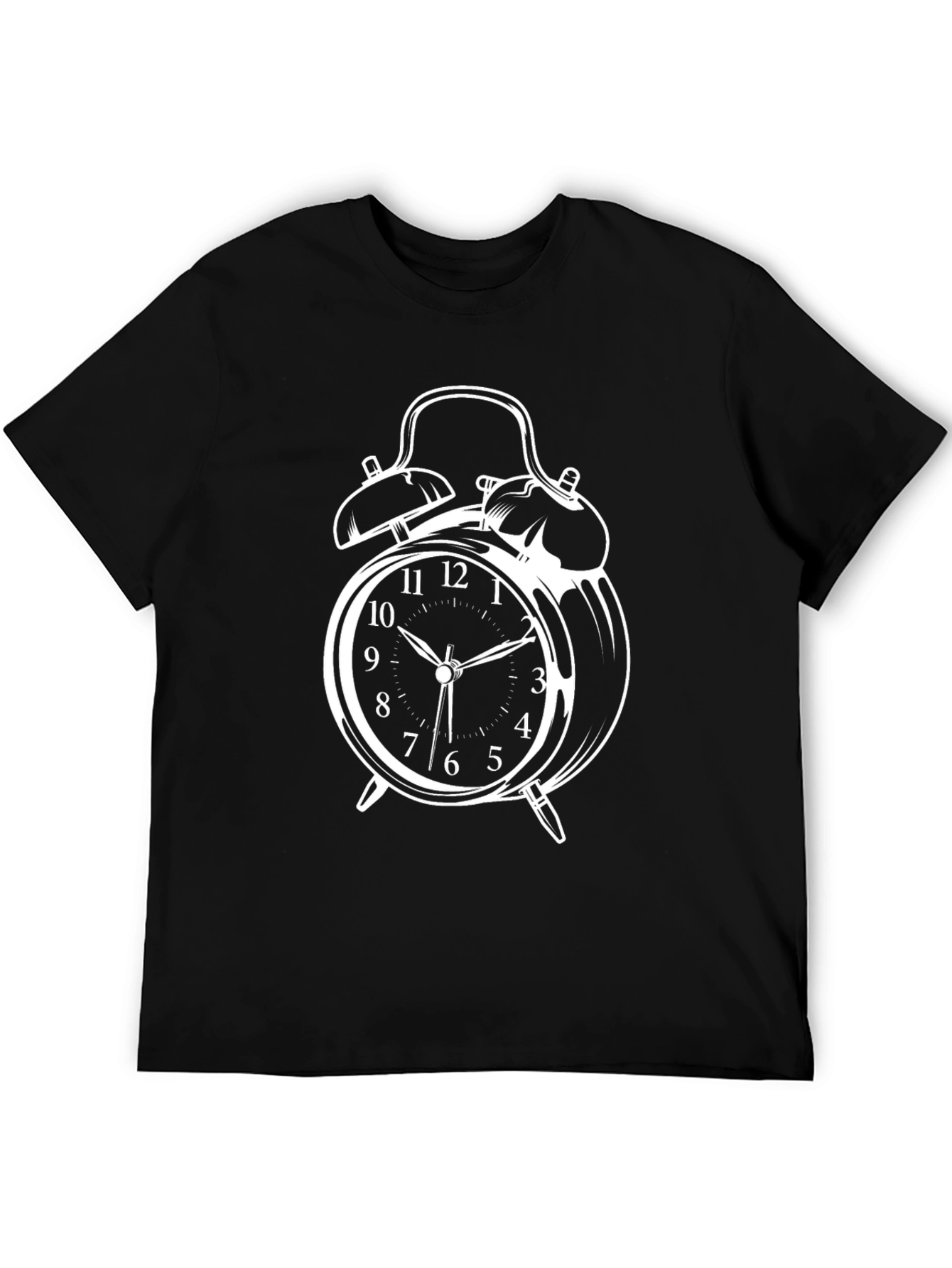 Alarm Clock Graphic T-Shirt - Black Cotton Tee