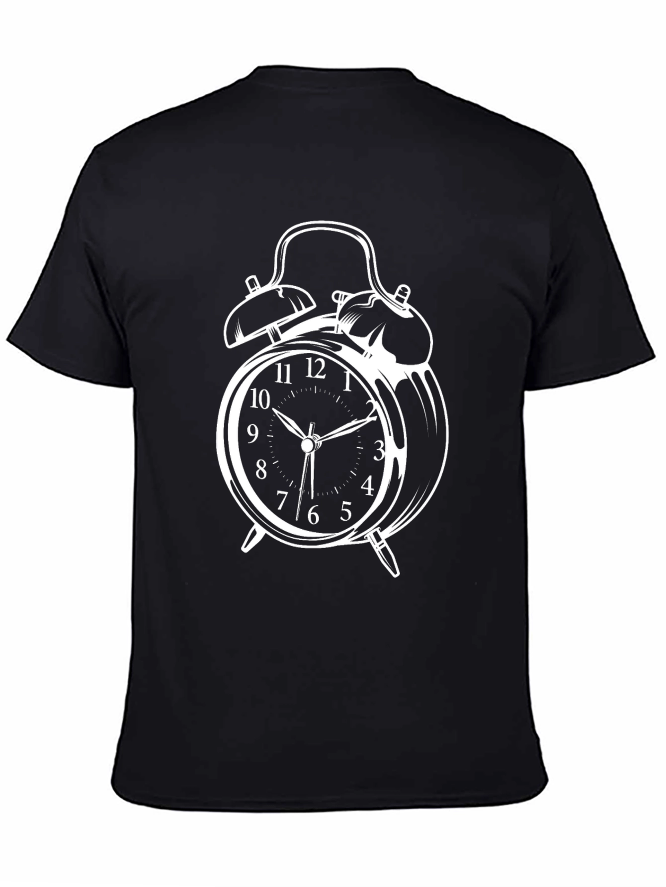 Alarm Clock Graphic T-Shirt - Black Cotton Tee