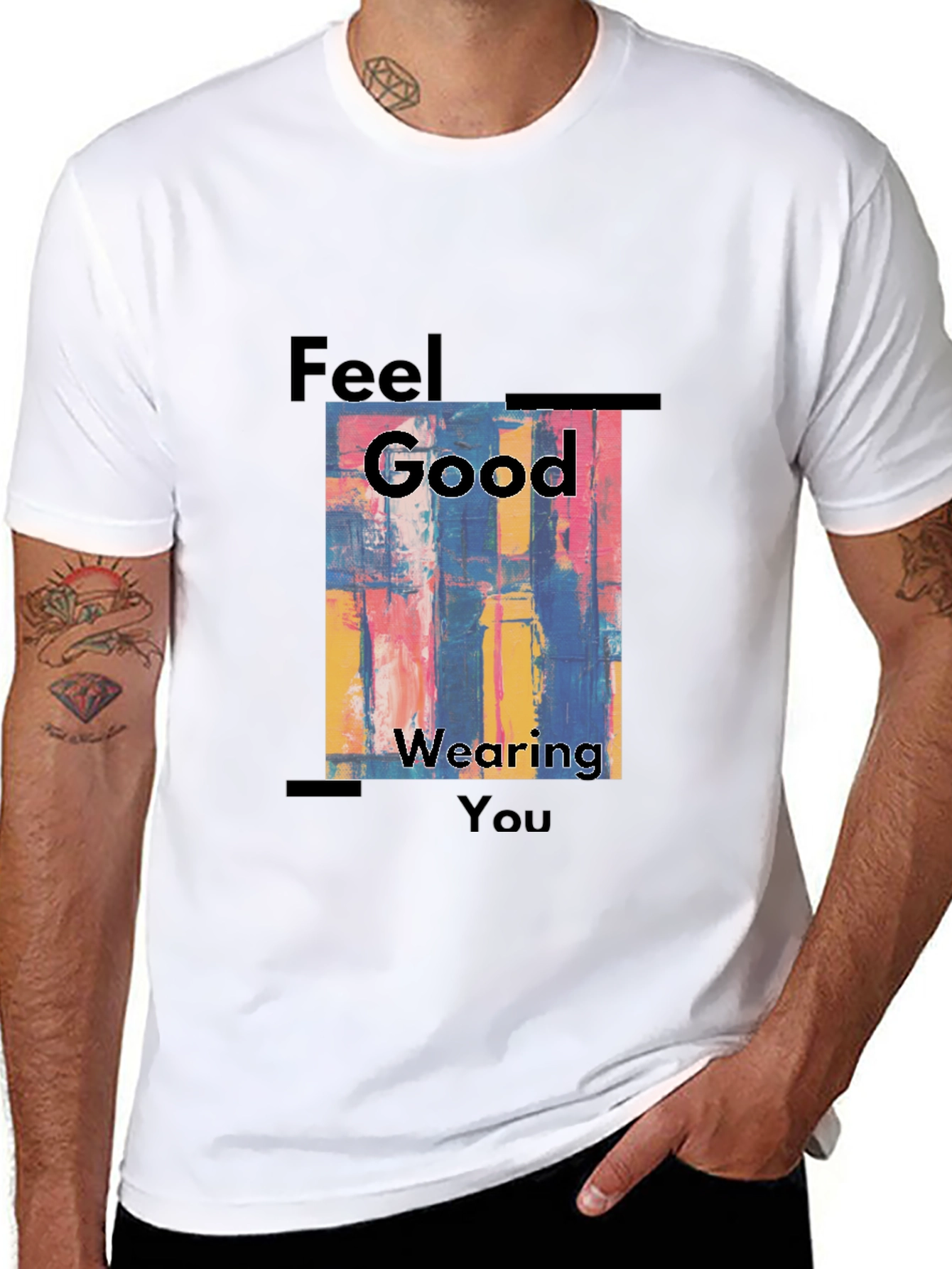 Feel Good Graphic Tee - Abstract Art Mens T-Shirt