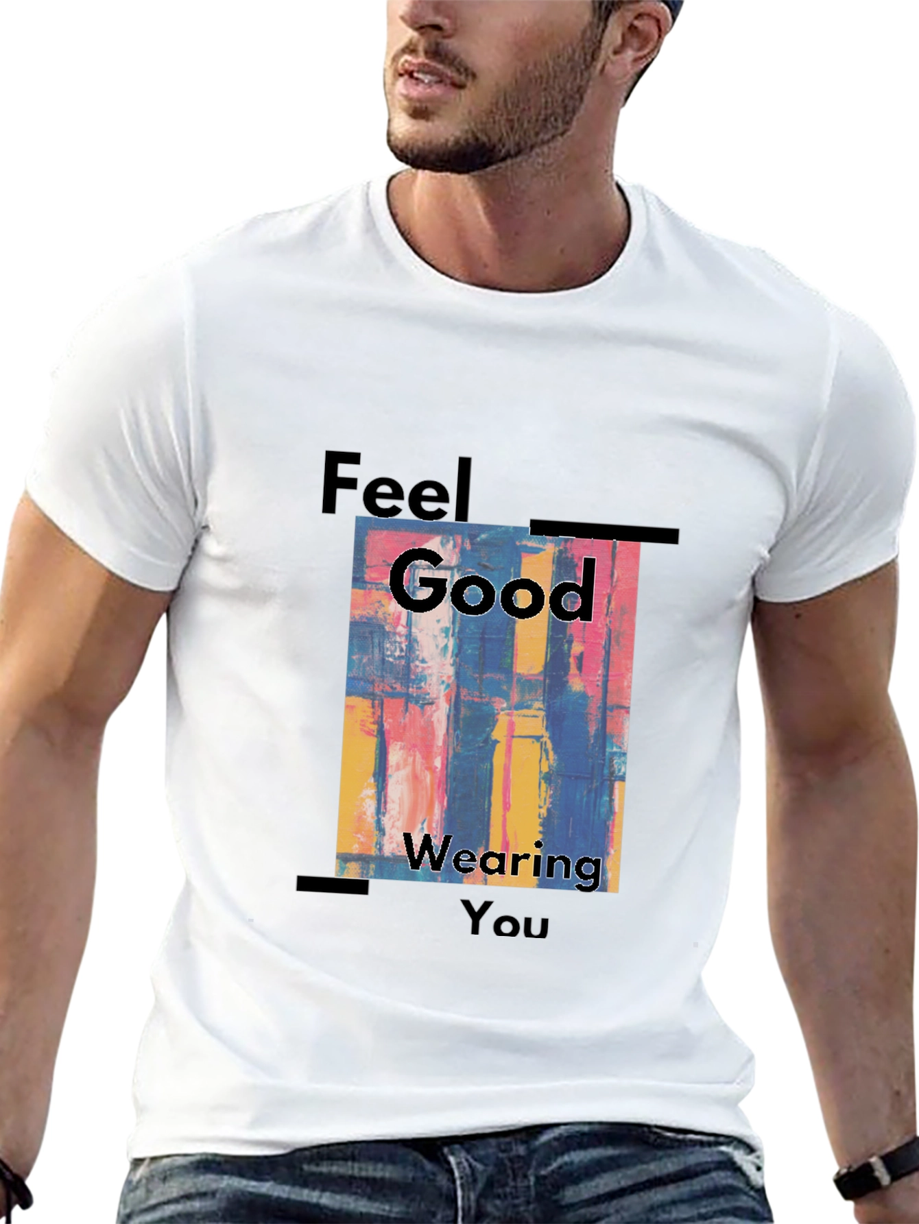 Feel Good Graphic Tee - Abstract Art Mens T-Shirt