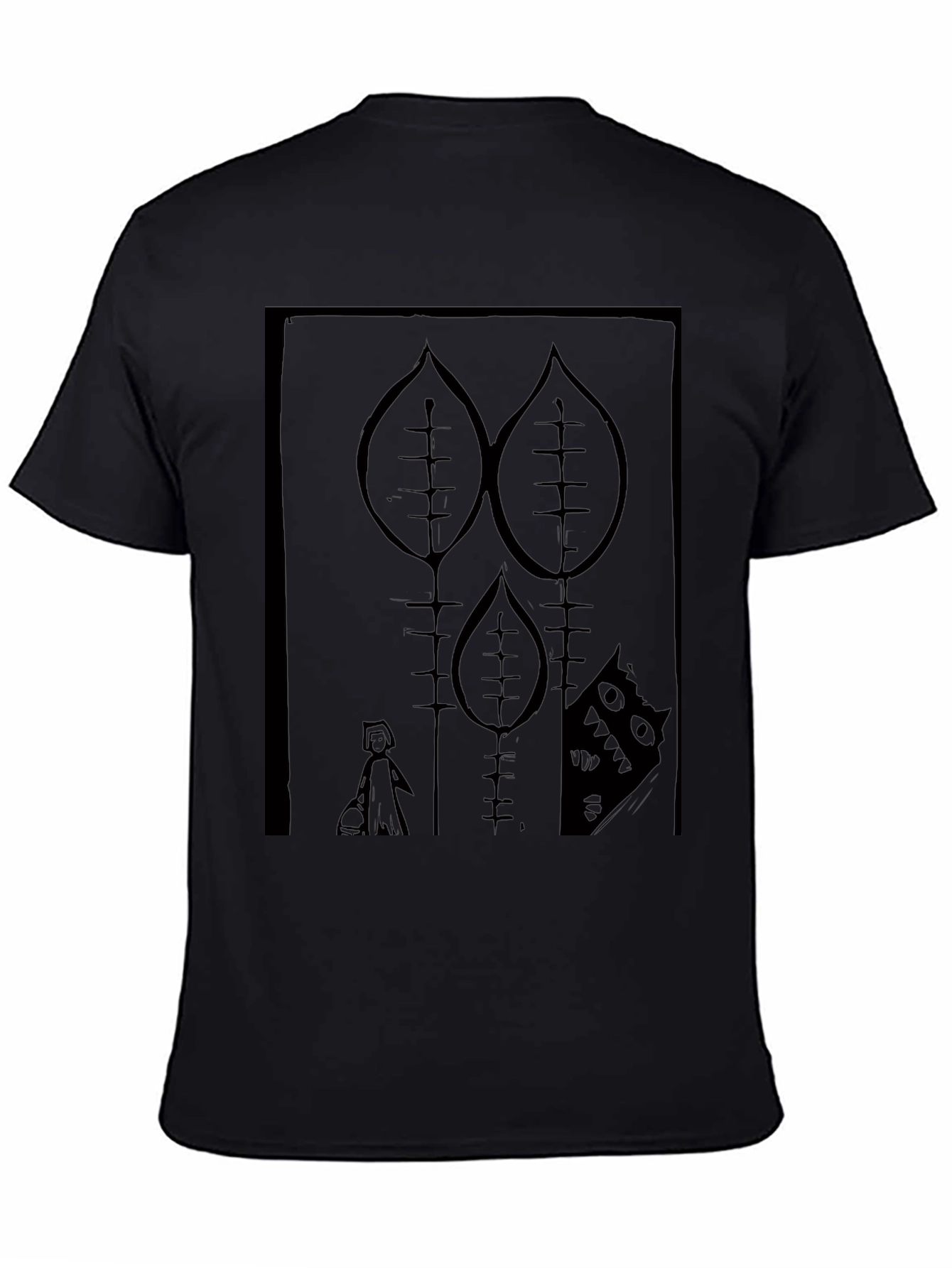 Graphic Black T-Shirt - Little Red Riding Hood