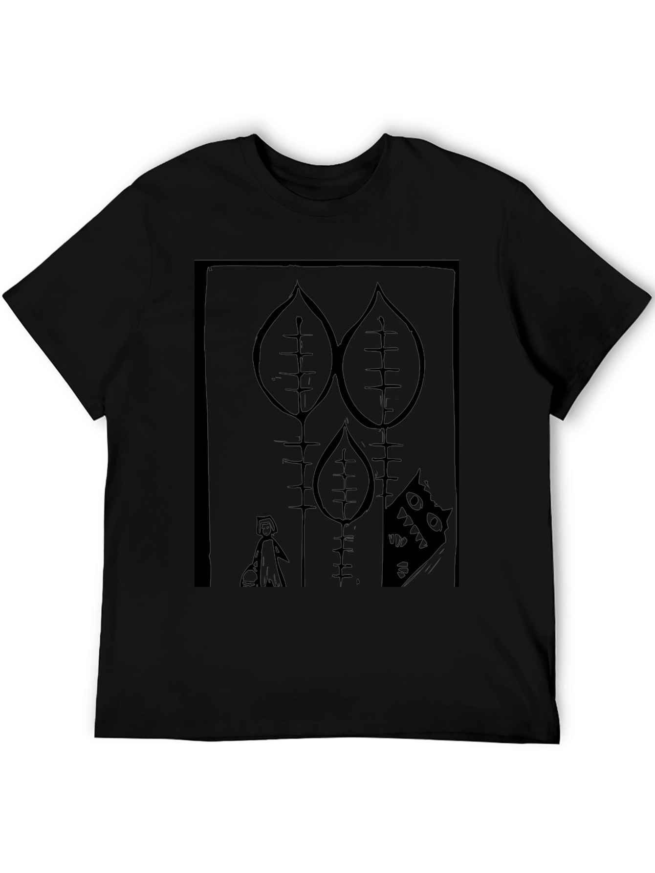 Graphic Black T-Shirt - Little Red Riding Hood