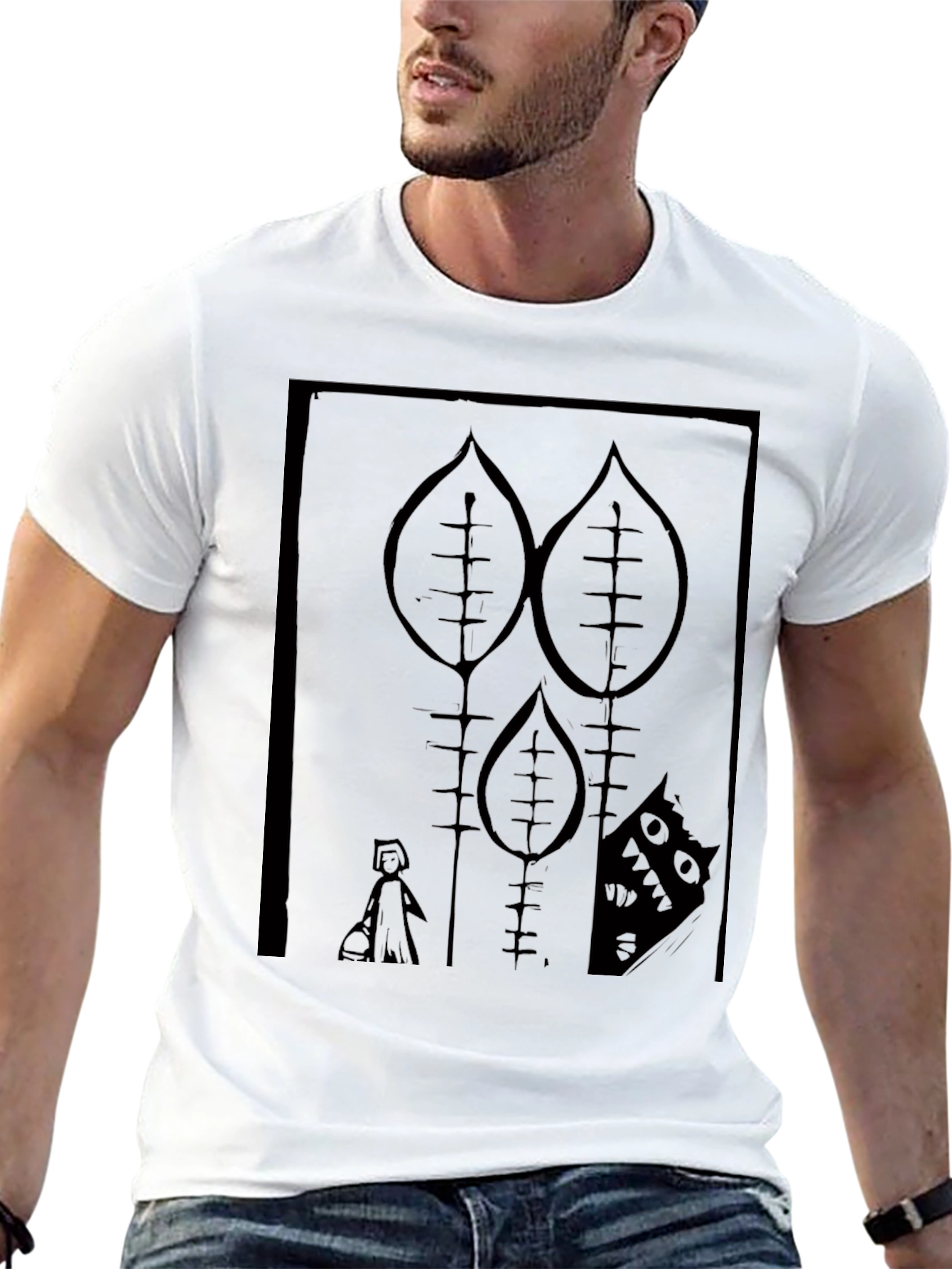 Graphic Black T-Shirt - Little Red Riding Hood