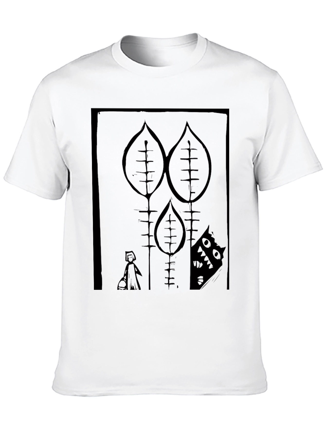 Graphic Black T-Shirt - Little Red Riding Hood