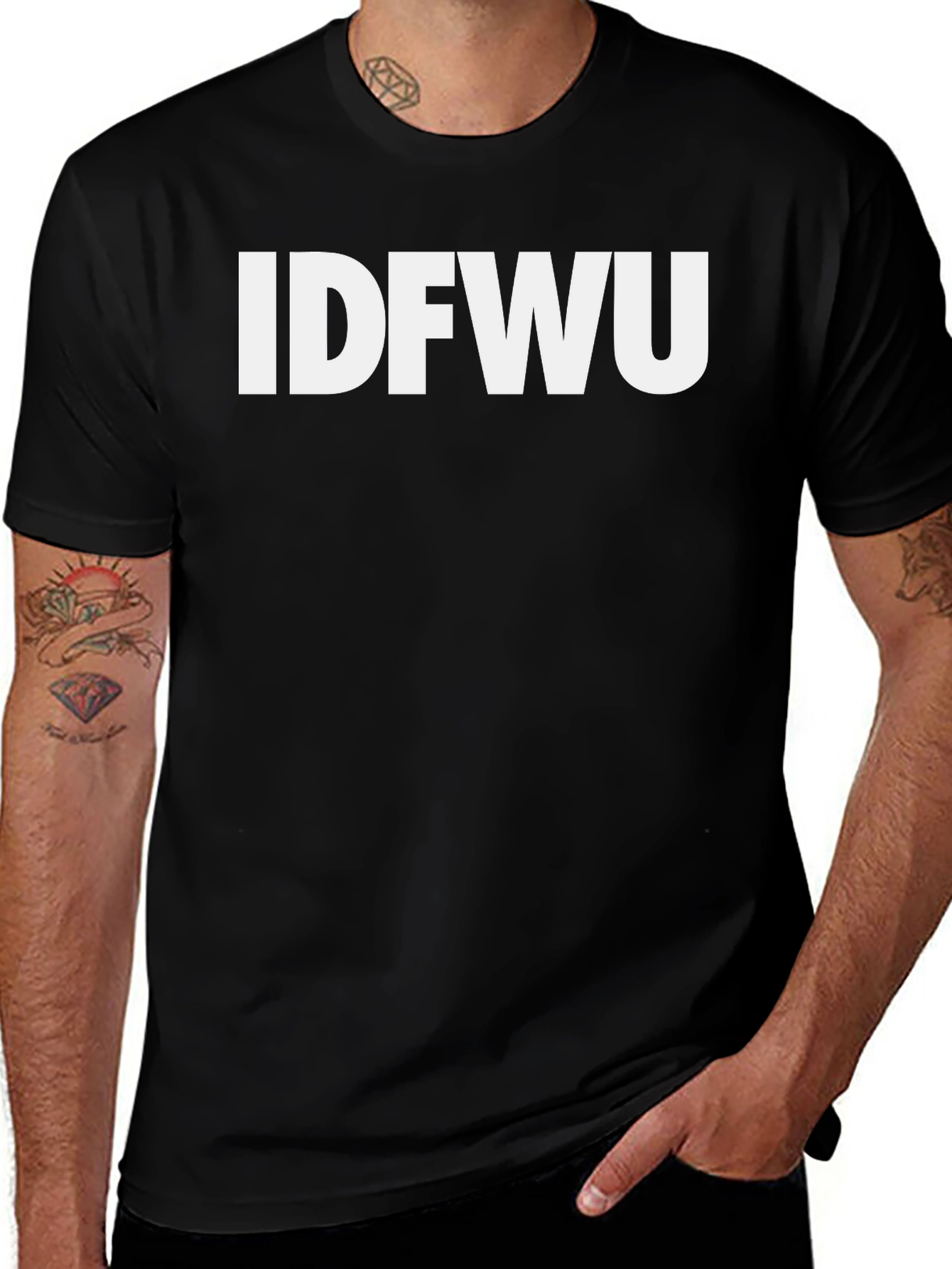 IDFWU Graphic Tee - Bold Statement Black T-Shirt
