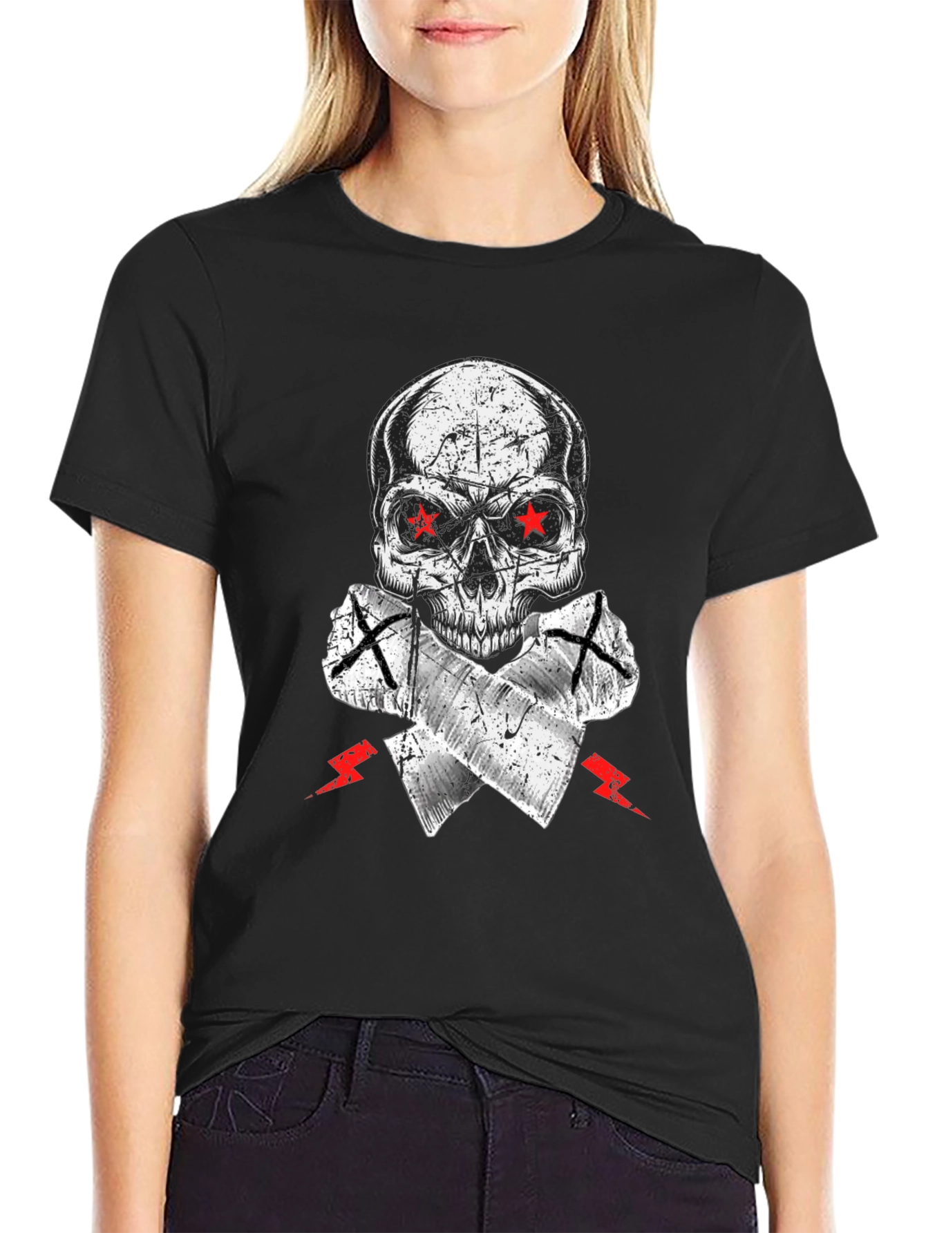 Skull & Crossed Axes Graphic Tee - Edgy Style