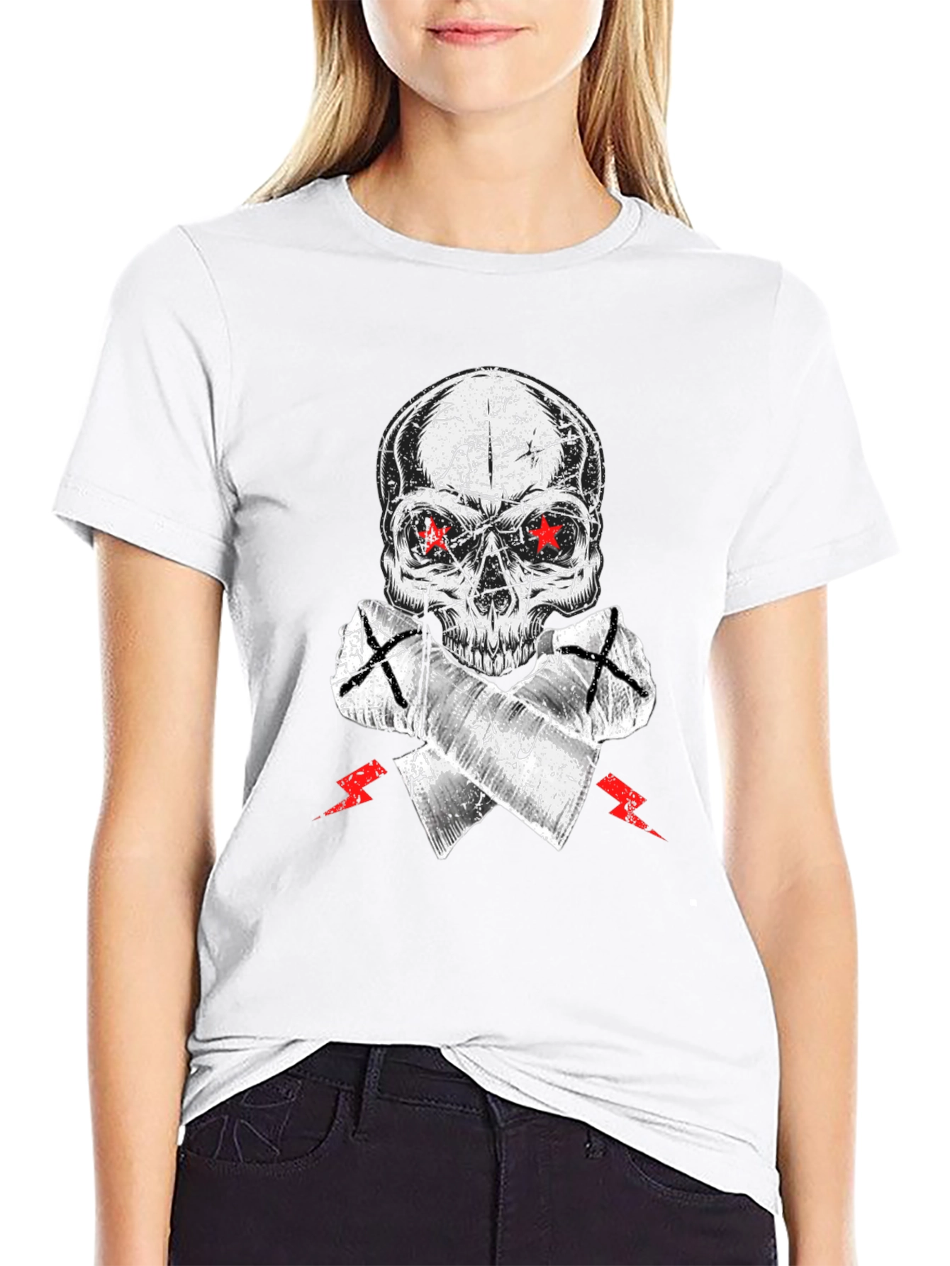 Skull & Crossed Axes Graphic Tee - Edgy Style