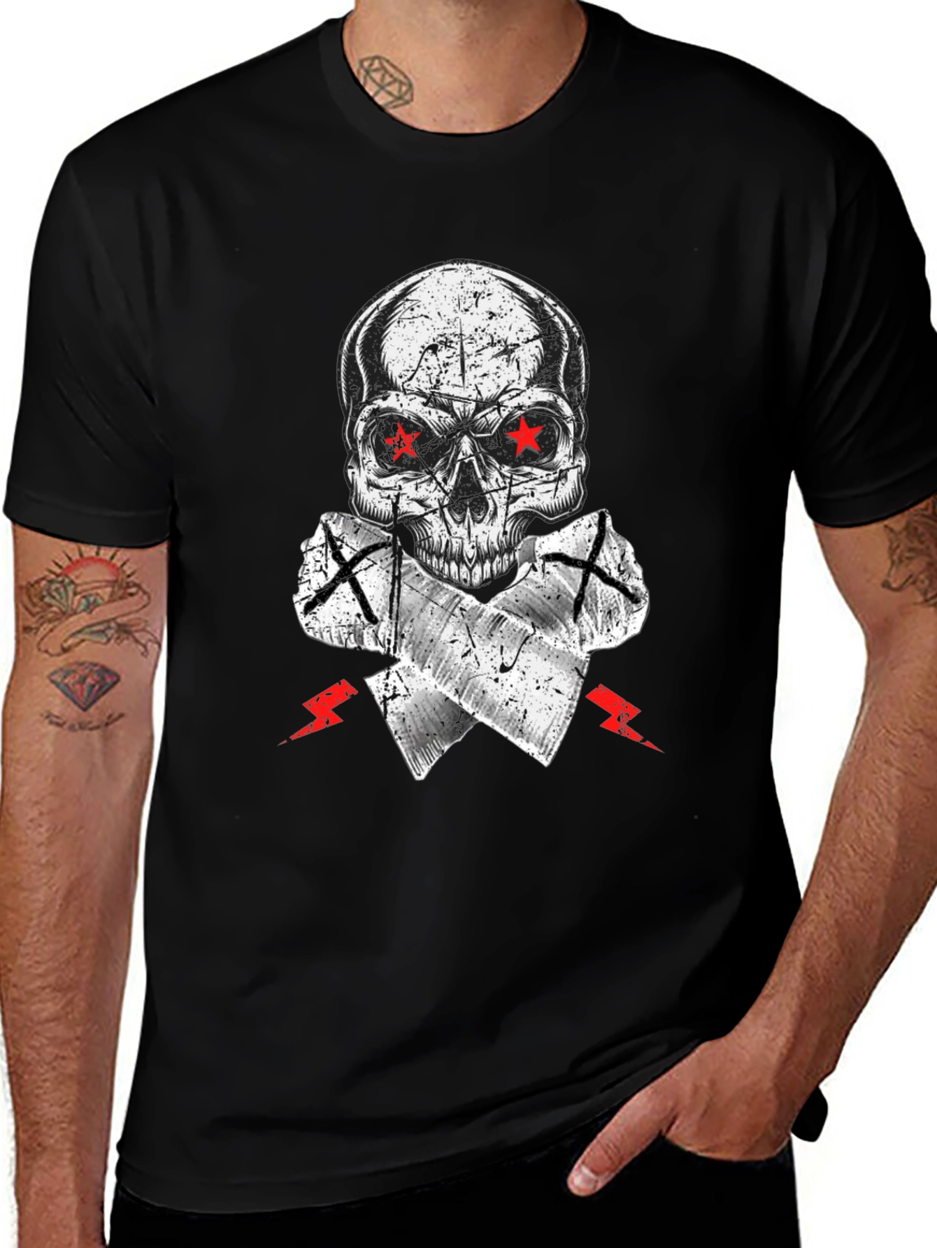 Skull & Crossed Axes Graphic Tee - Edgy Style