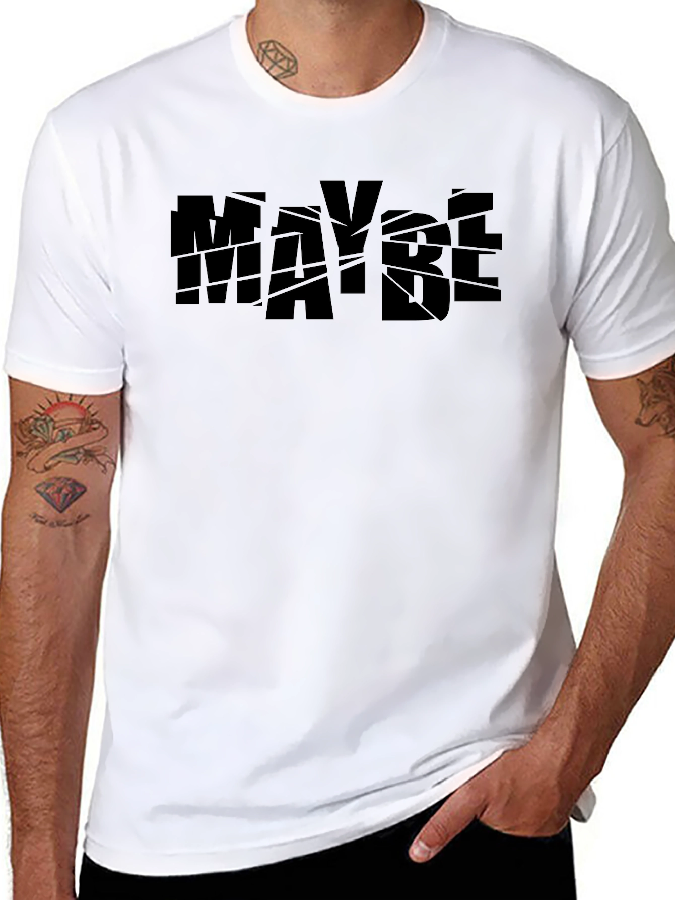 Maybe Graphic Tee - Bold Black Cotton T-Shirt