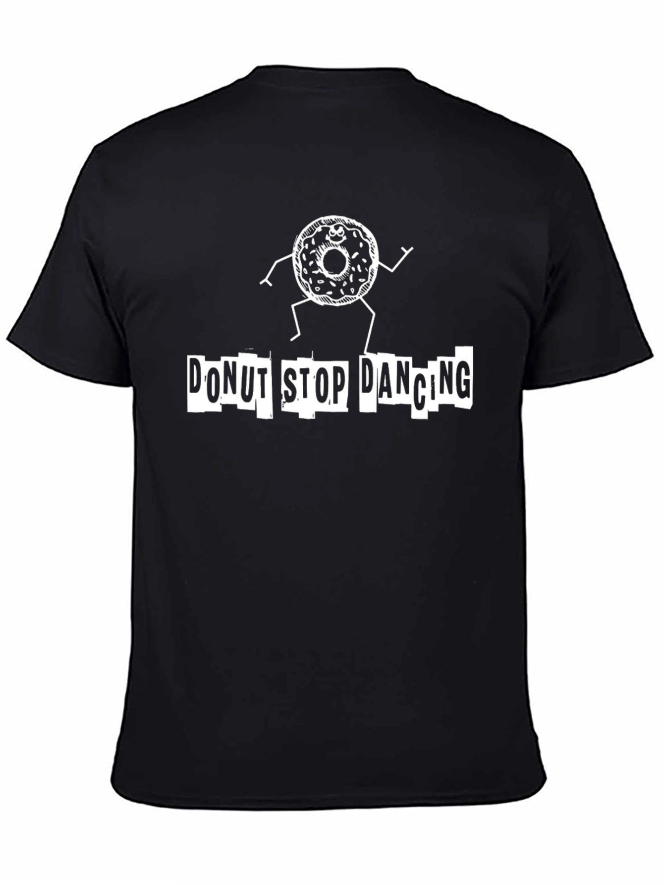 Donut Stop Dancing Graphic T-Shirt - Black