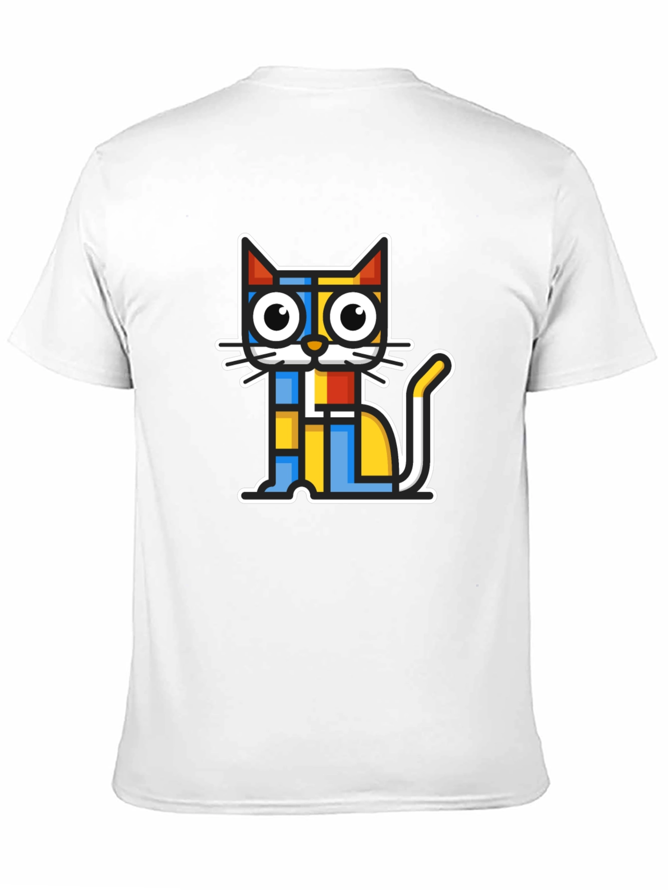 Modern Art Cat Graphic T-Shirt - Black