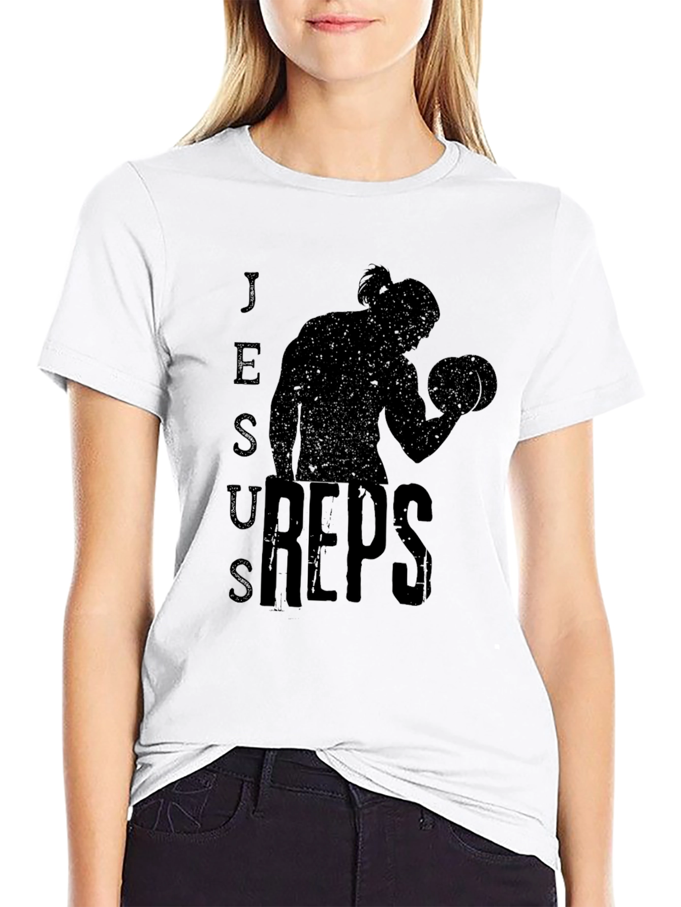 Jesus Reps Black Graphic T-Shirt