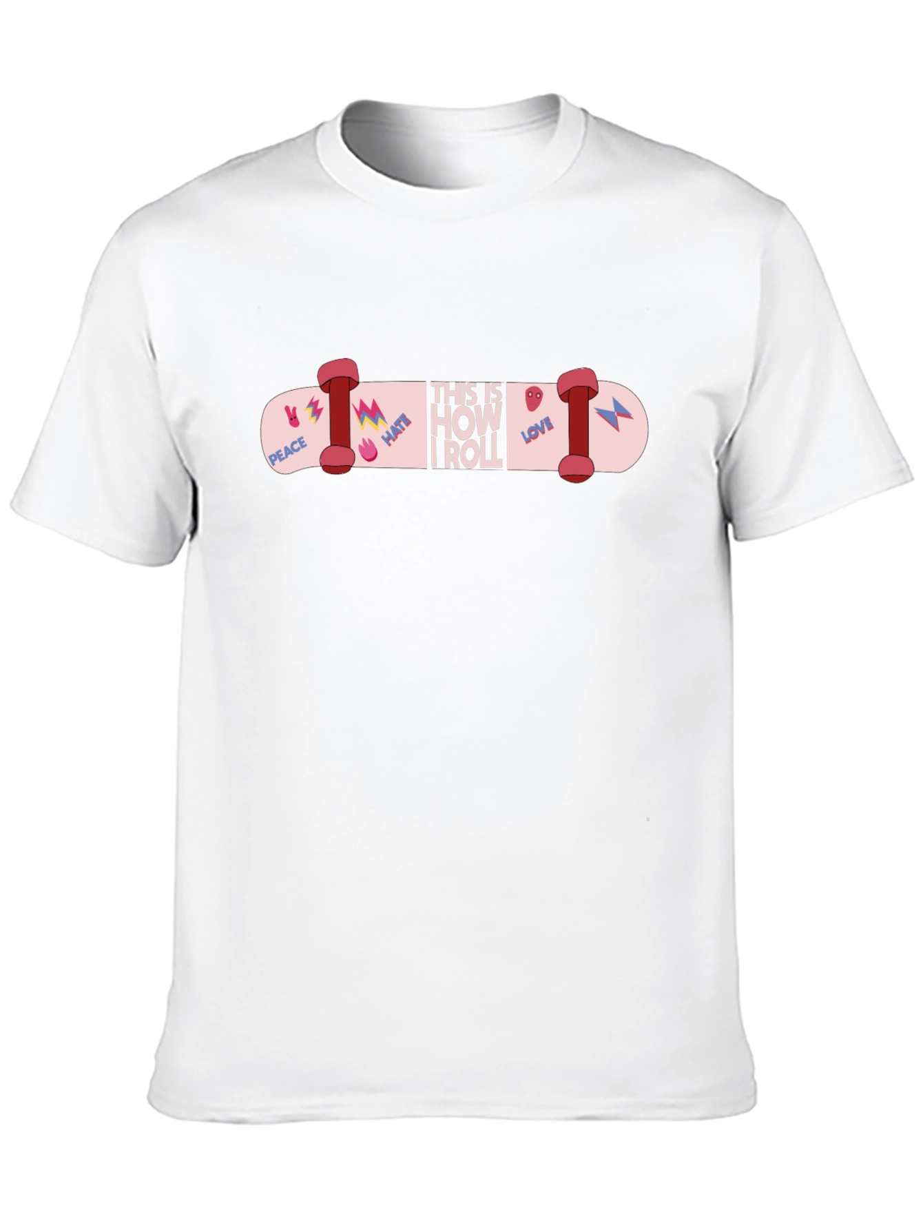 Skateboard Graphic T-Shirt - Peace Love Skate!