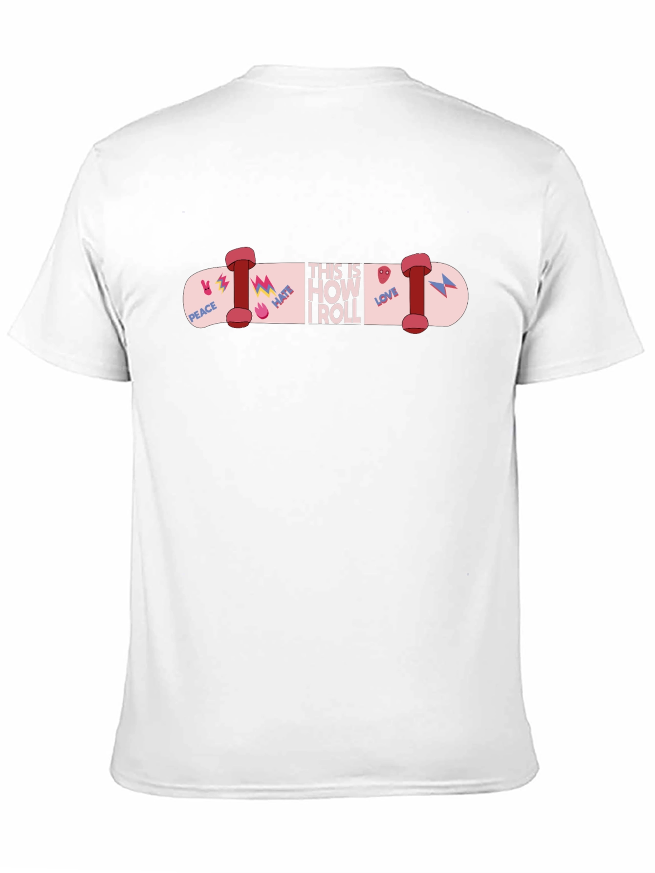 Skateboard Graphic T-Shirt - Peace Love Skate!