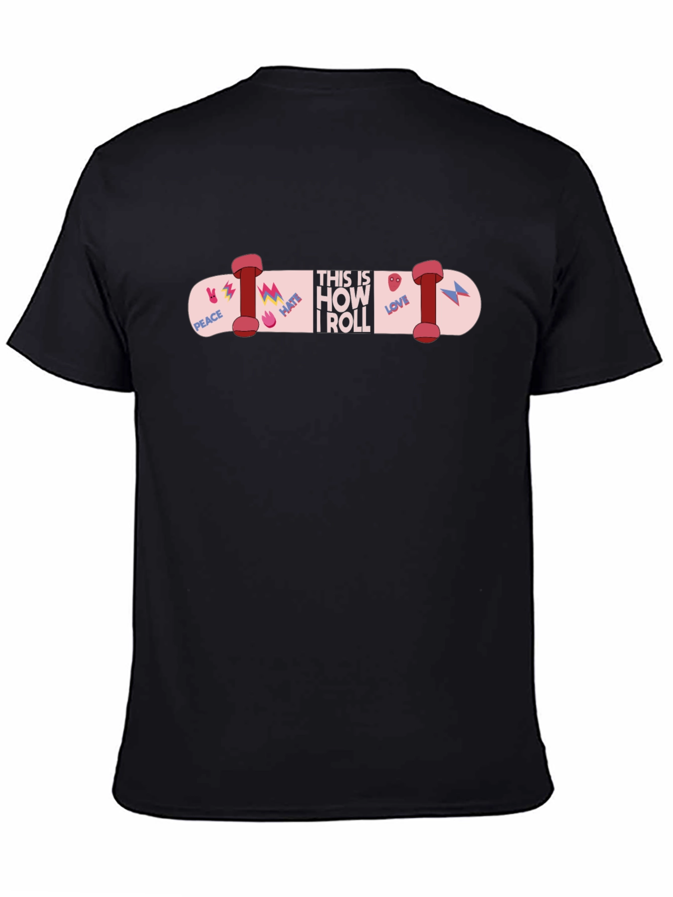 Skateboard Graphic T-Shirt - Peace Love Skate!