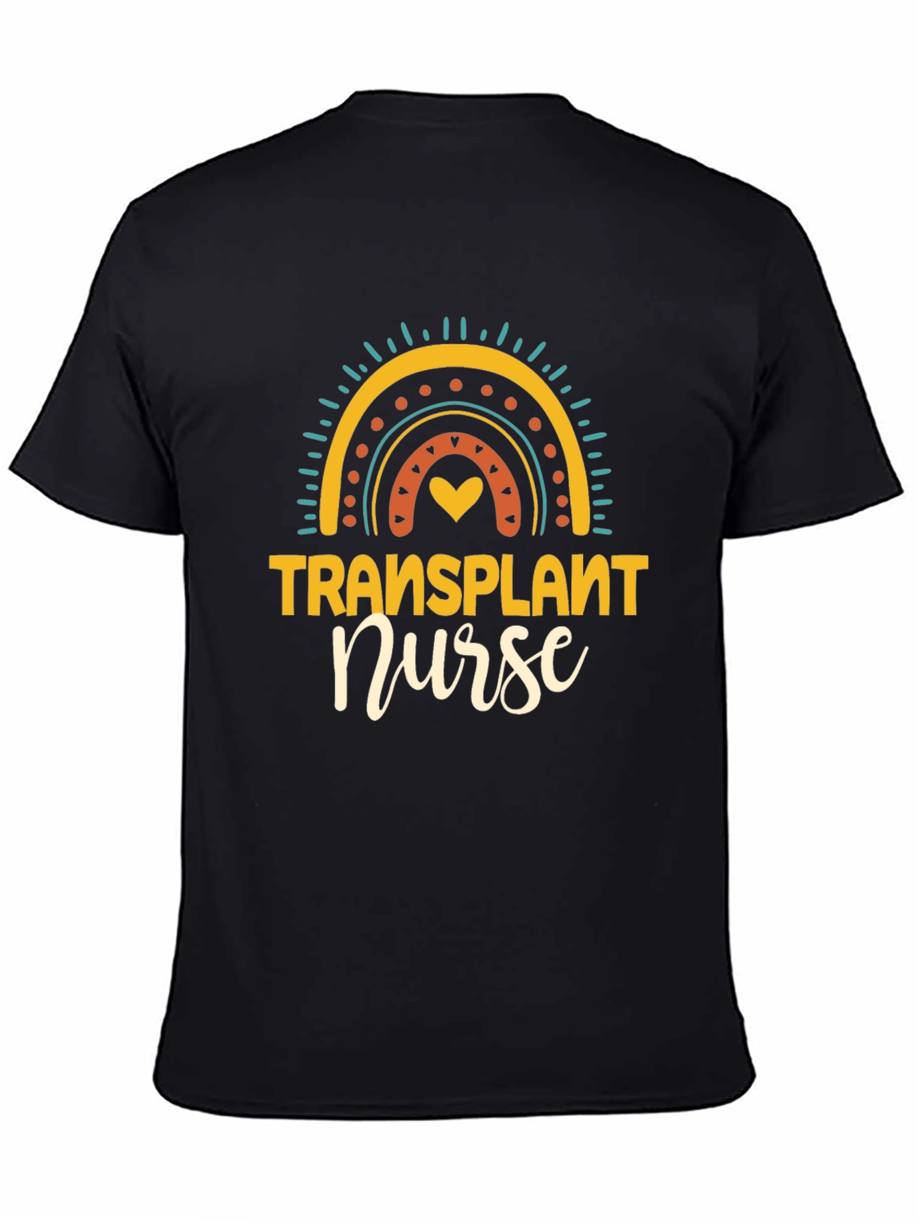 Transplant Nurse Graphic T-Shirt Rainbow Design