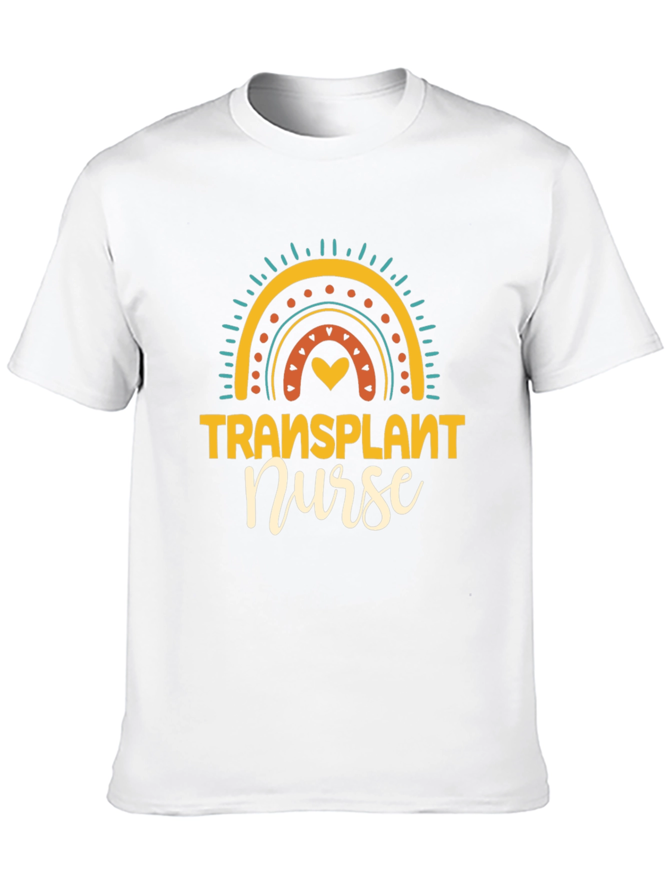 Transplant Nurse Graphic T-Shirt Rainbow Design