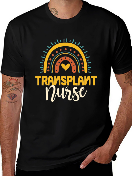 Transplant Nurse Graphic T-Shirt Rainbow Design
