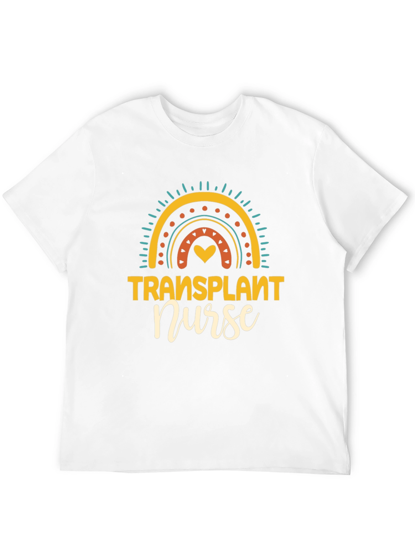Transplant Nurse Graphic T-Shirt Rainbow Design