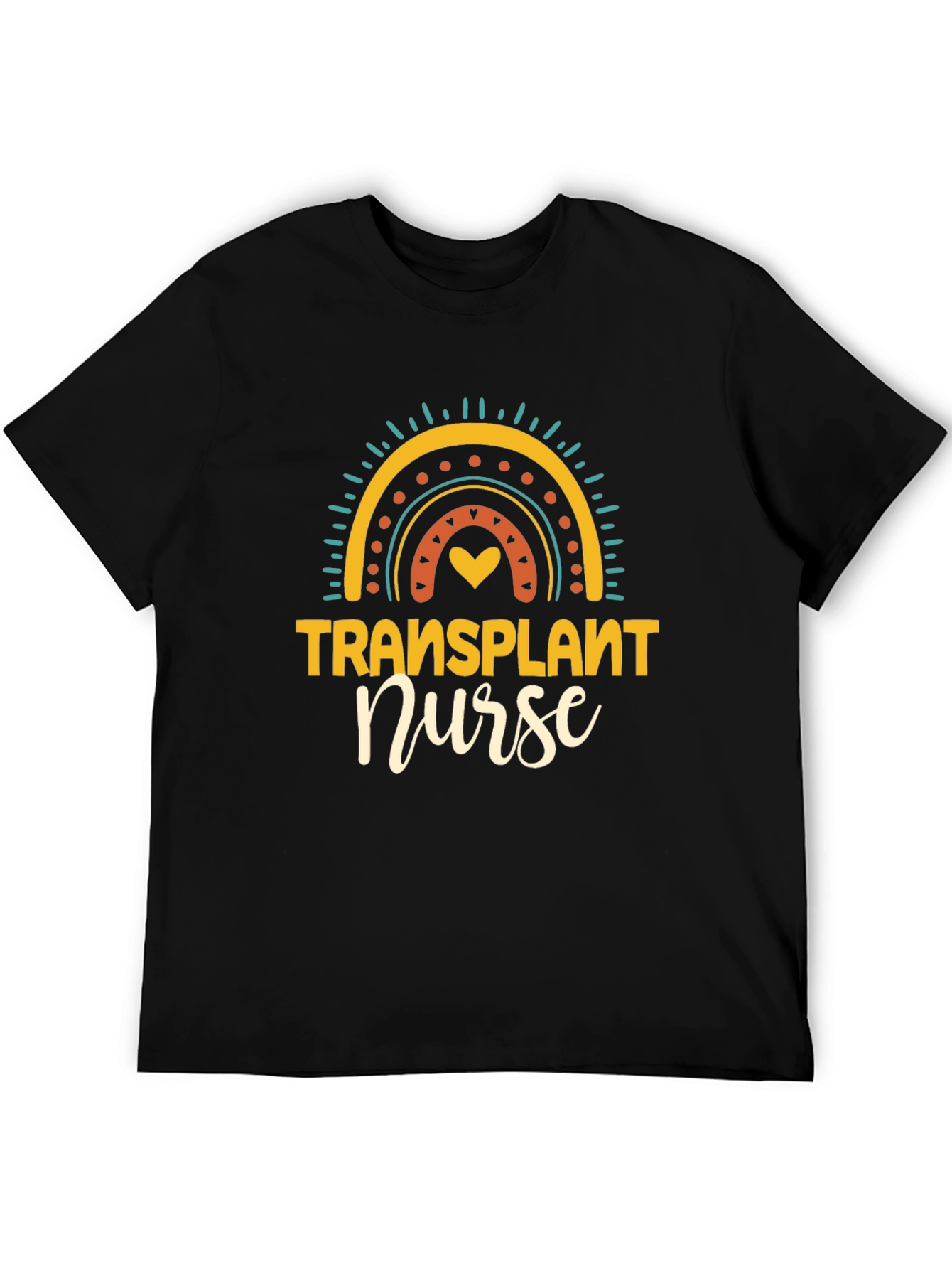 Transplant Nurse Graphic T-Shirt Rainbow Design