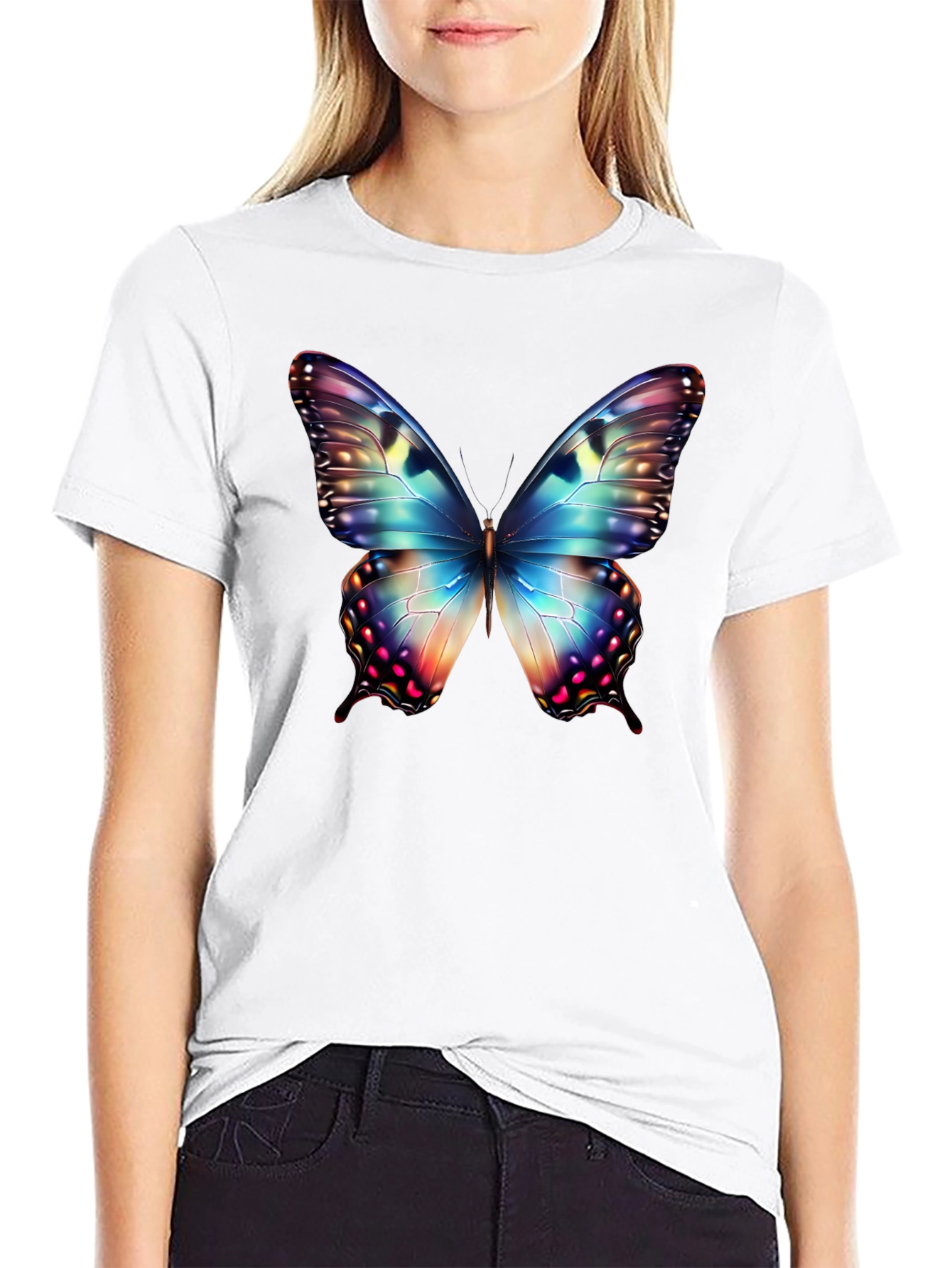 Butterfly Graphic Black T-Shirt