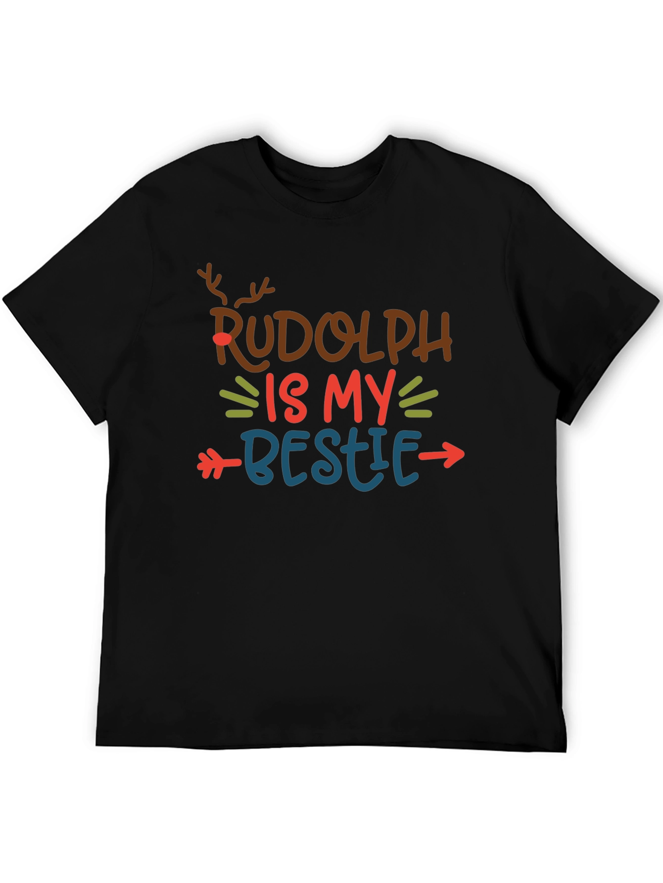 Rudolph is My Bestie Graphic Tee - Holiday Fun!