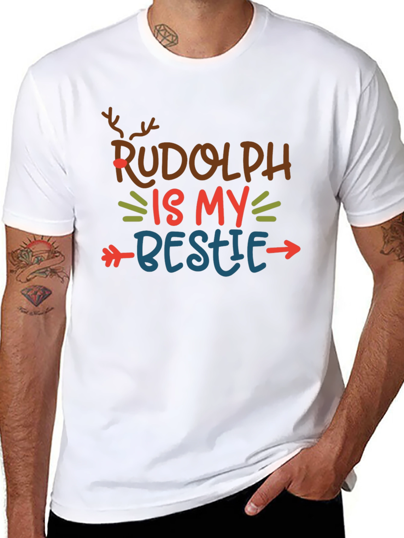 Rudolph is My Bestie Graphic Tee - Holiday Fun!