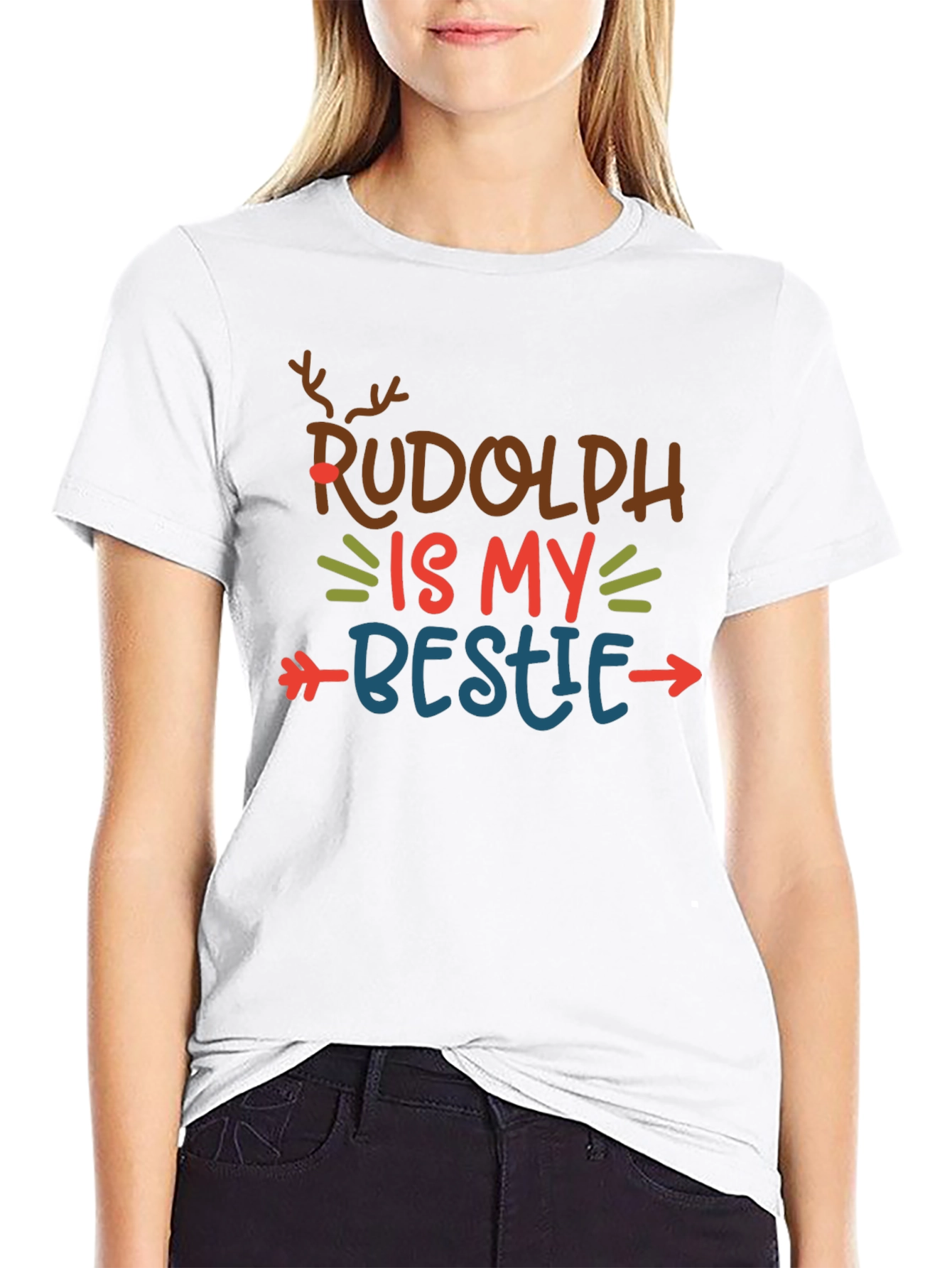 Rudolph is My Bestie Graphic Tee - Holiday Fun!