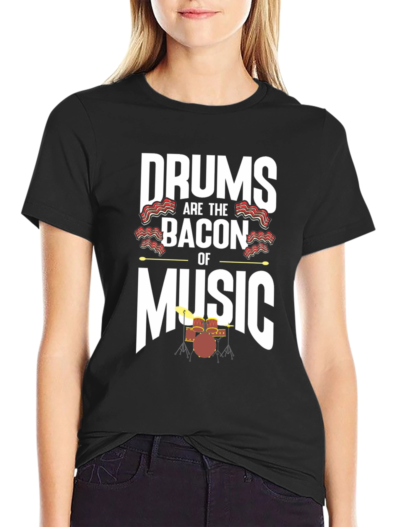 Drums are the Bacon of Music Graphic Tee