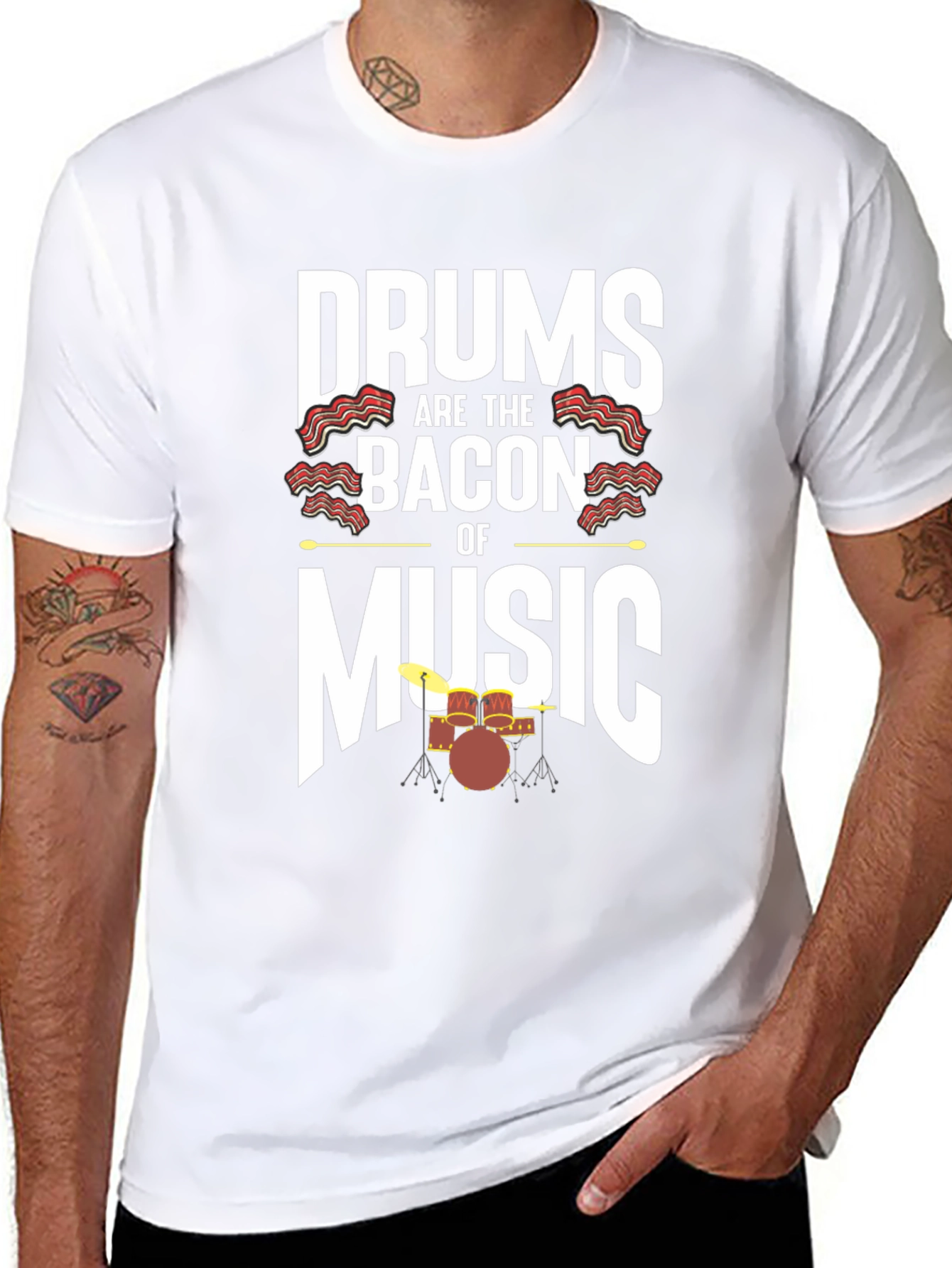 Drums are the Bacon of Music Graphic Tee