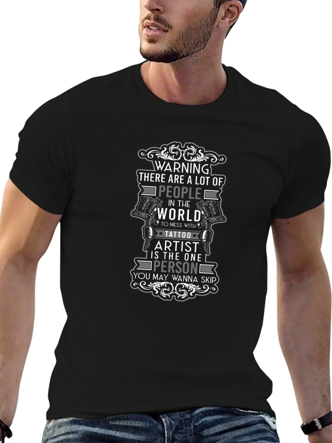Warning Tattoo Artist T-Shirt - Black
