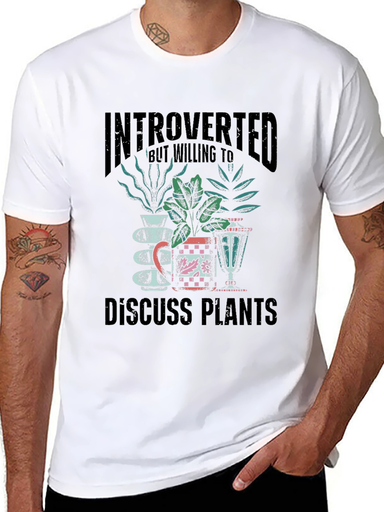Introverted Discuss Plants Graphic T-Shirt