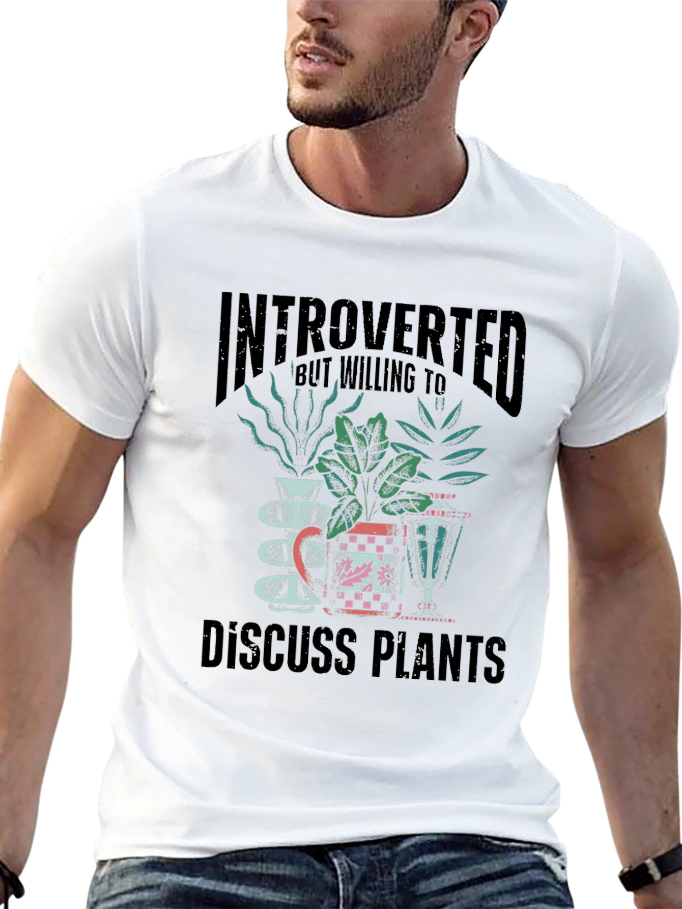 Introverted Discuss Plants Graphic T-Shirt