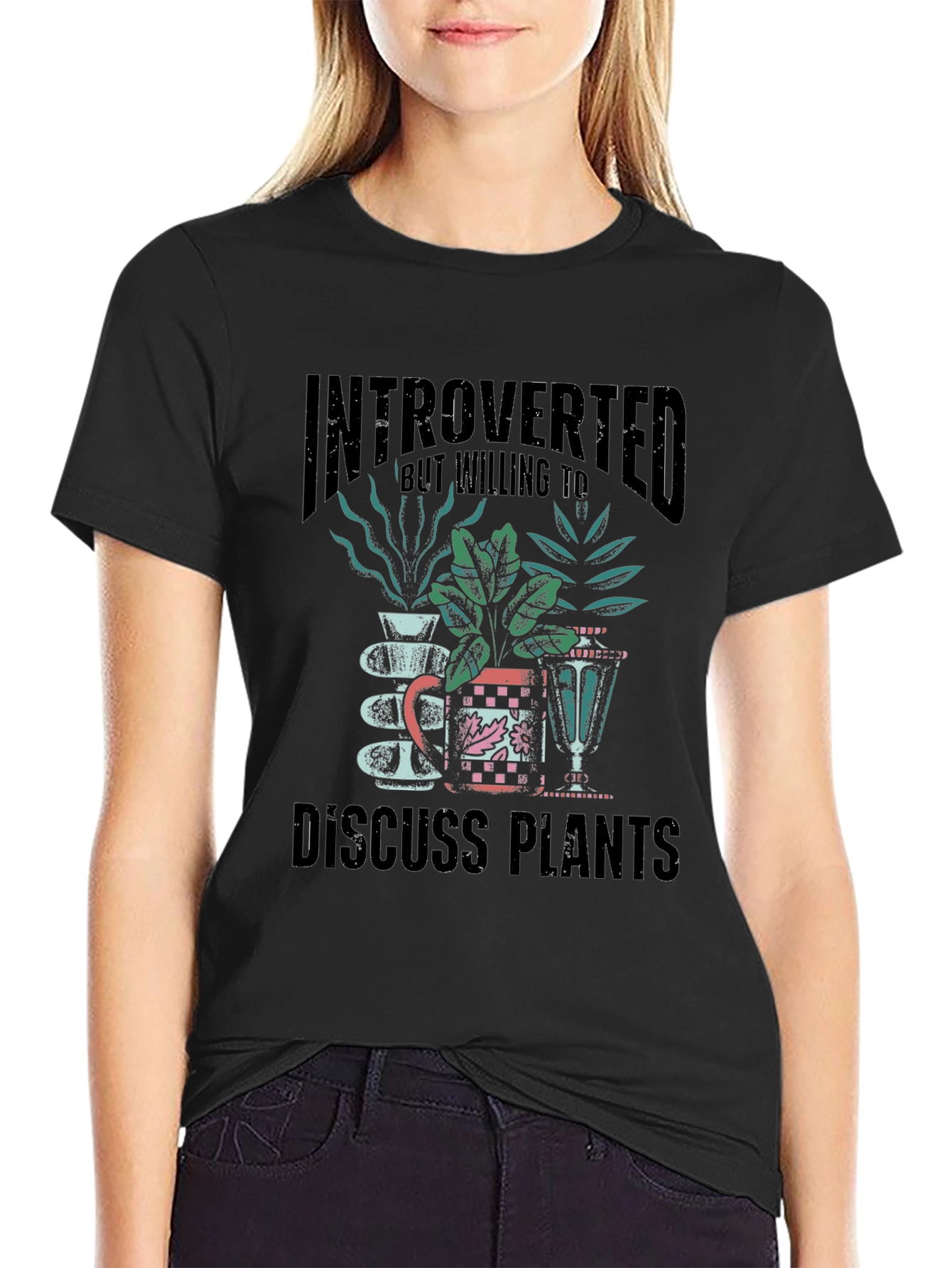 Introverted Discuss Plants Graphic T-Shirt