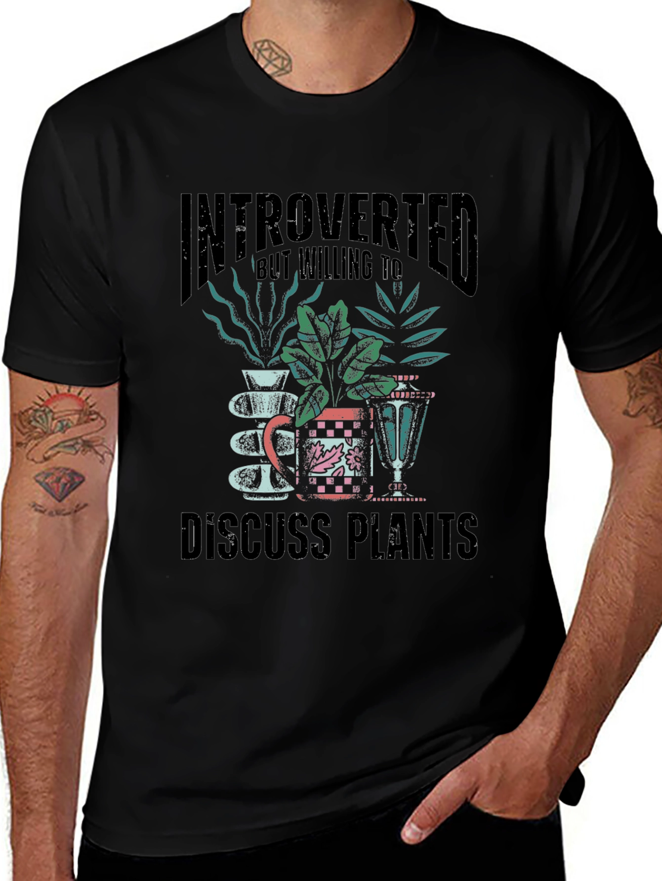Introverted Discuss Plants Graphic T-Shirt