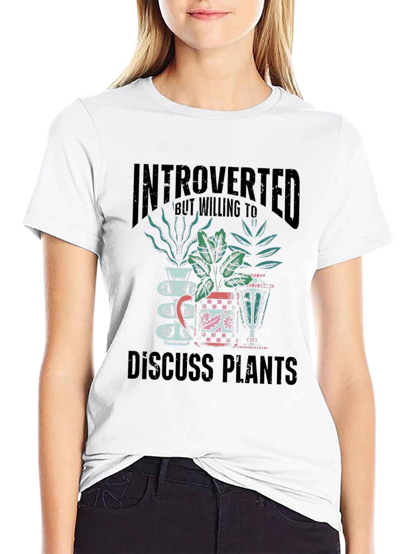 Introverted Discuss Plants Graphic T-Shirt