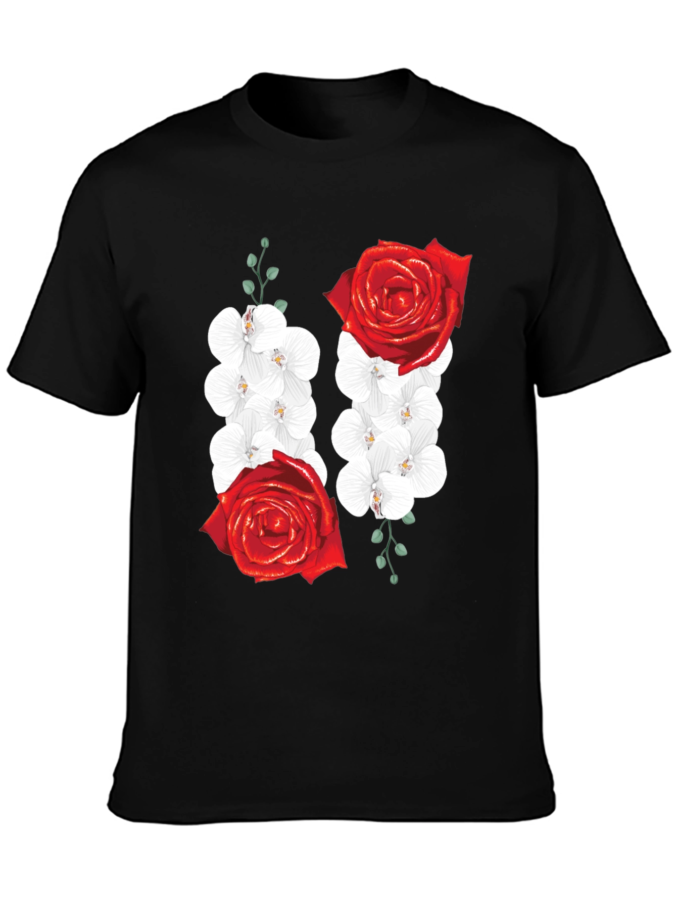 Floral Rose and Orchid Graphic Tee