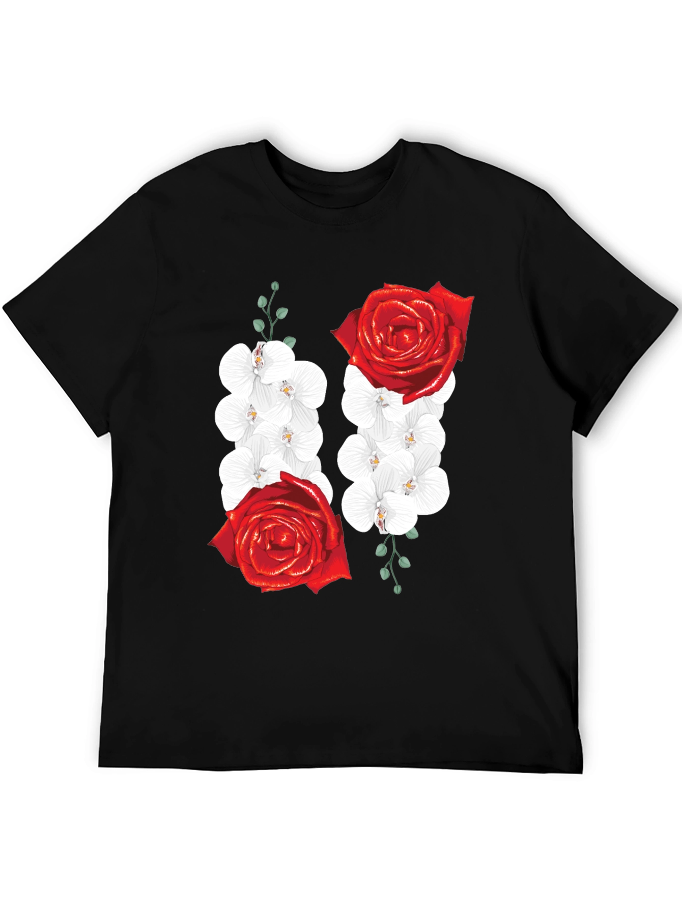 Floral Rose and Orchid Graphic Tee