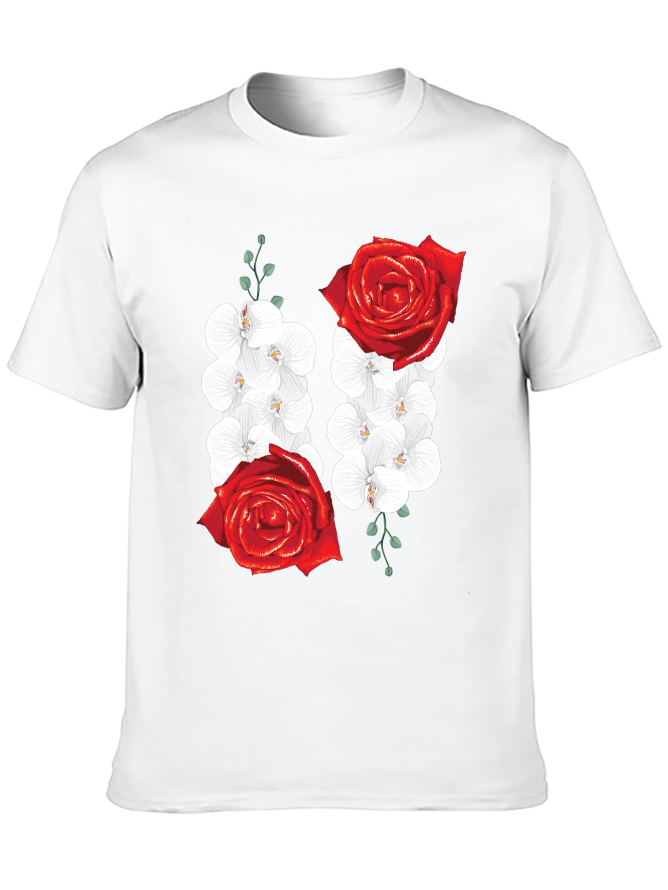 Floral Rose and Orchid Graphic Tee