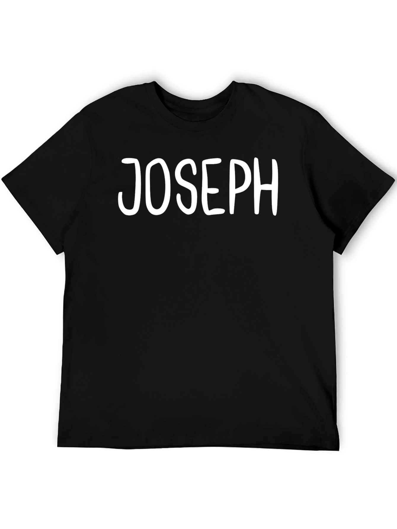 Personalized JOSEPH Text Black T-Shirt