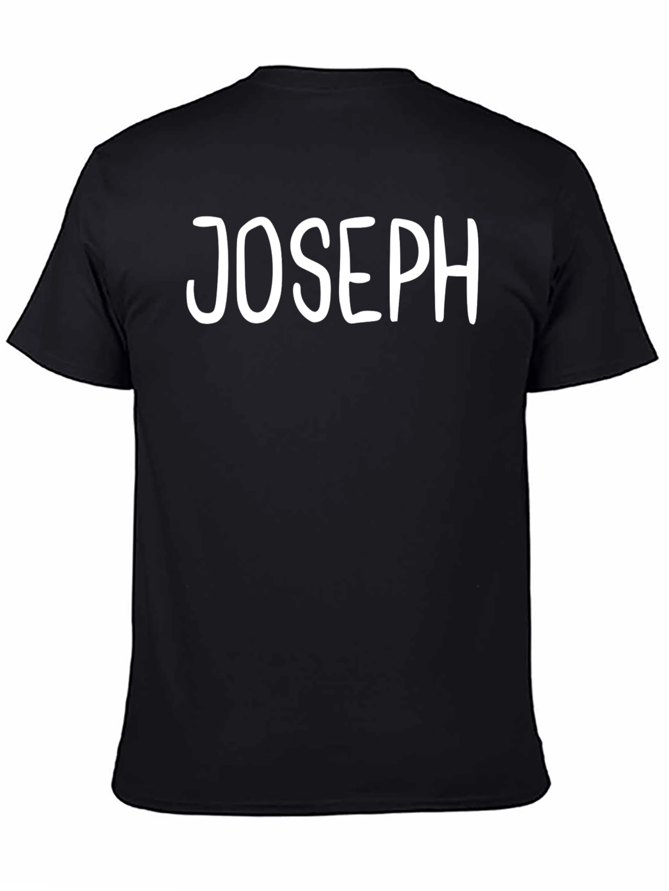 Personalized JOSEPH Text Black T-Shirt