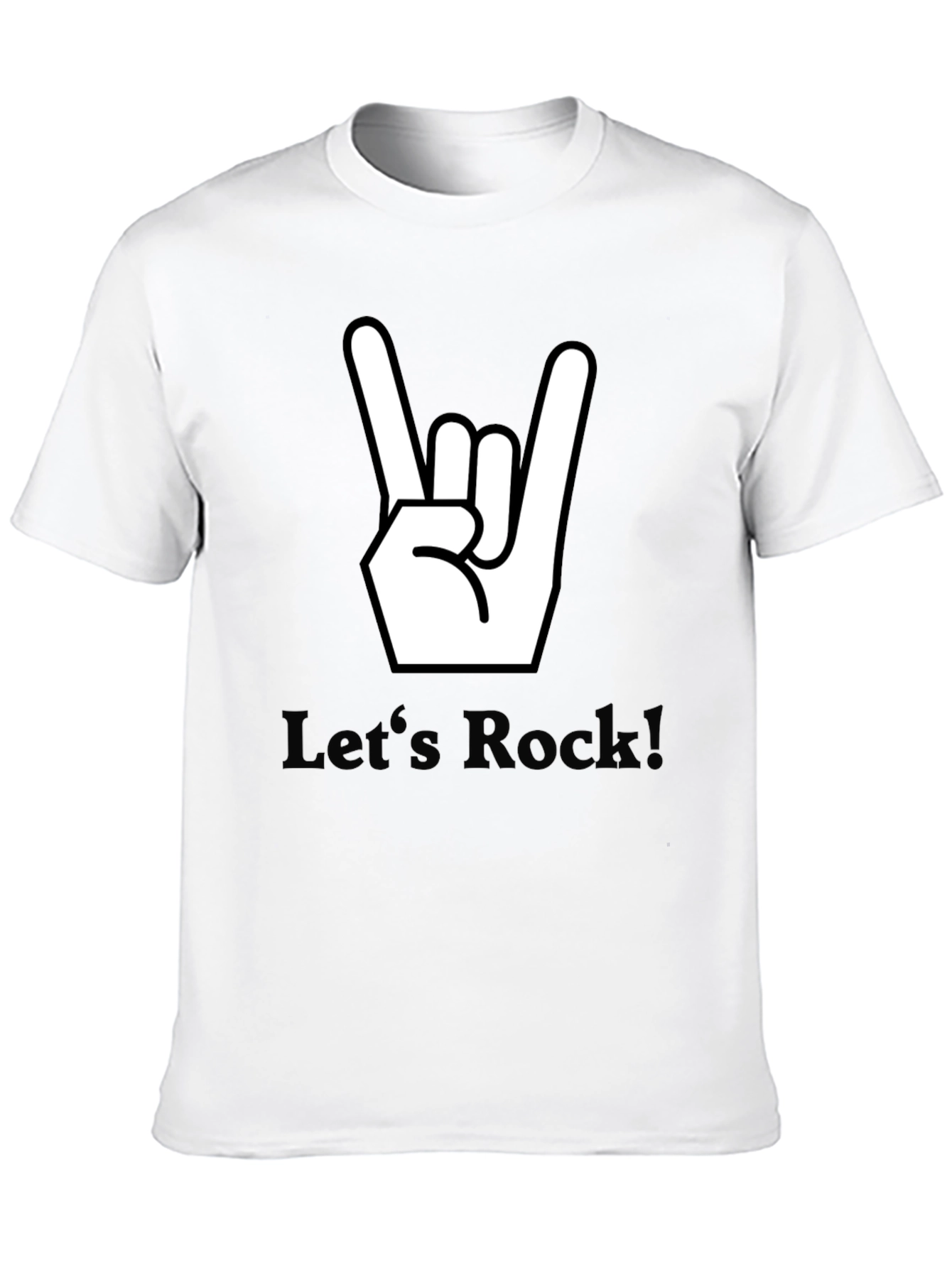 Lets Rock Graphic Tee - Black Cotton T-Shirt