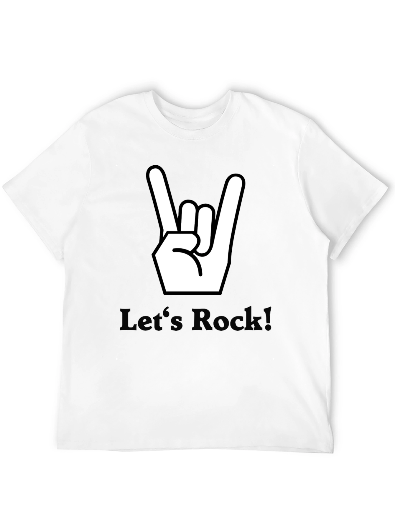 Lets Rock Graphic Tee - Black Cotton T-Shirt