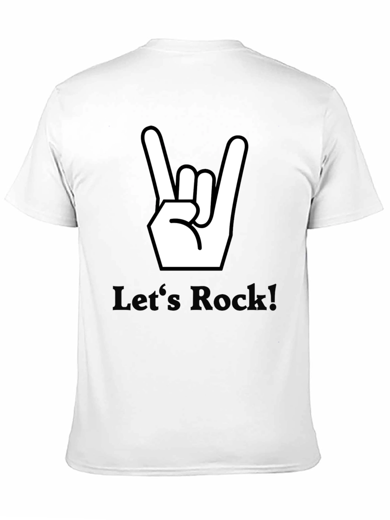 Lets Rock Graphic Tee - Black Cotton T-Shirt
