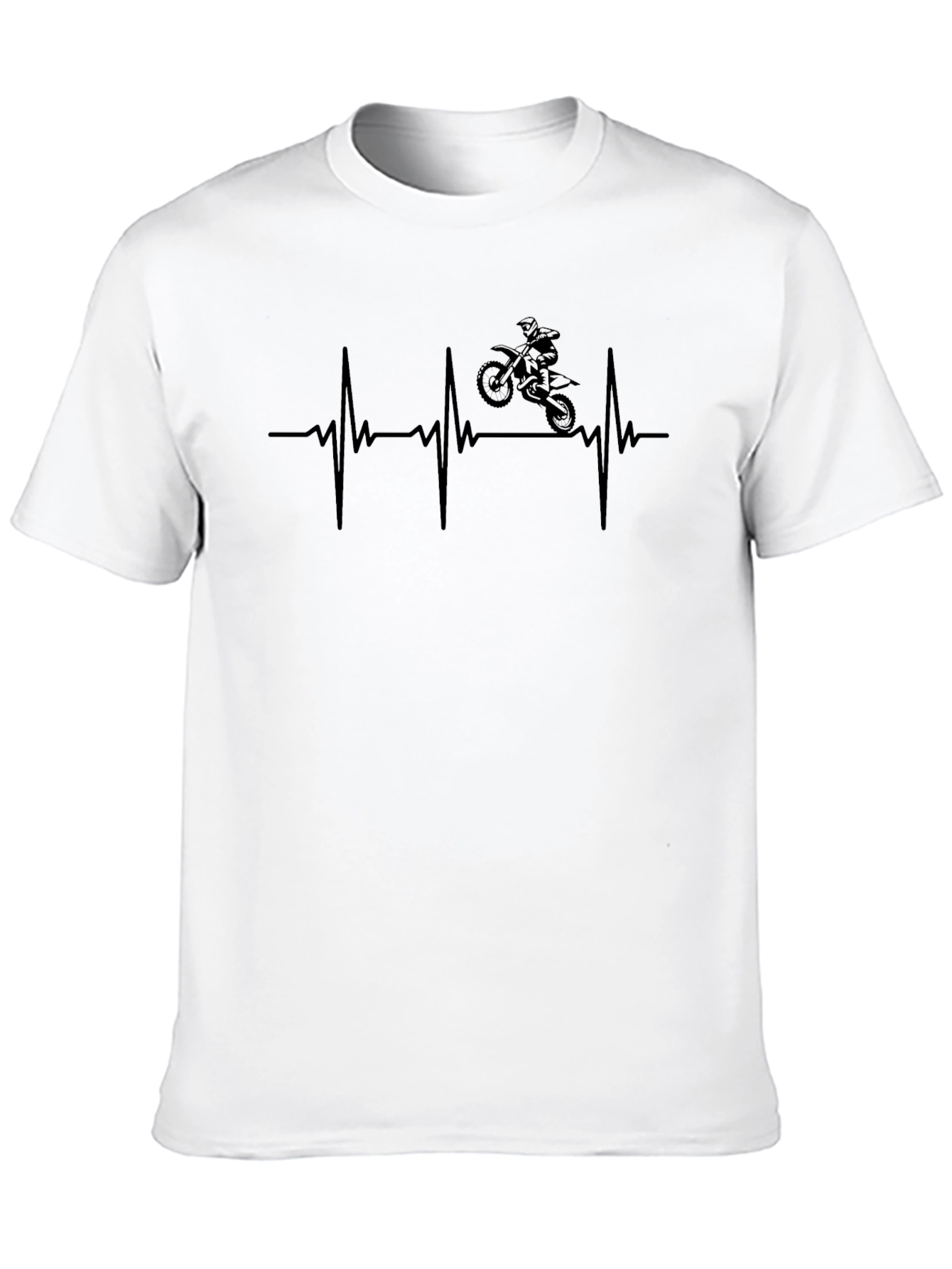 Dirt Bike Heartbeat Graphic T-Shirt