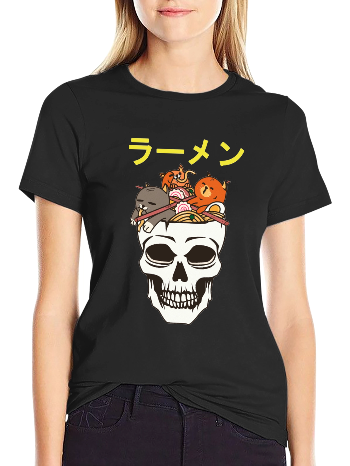 Ramen Skull Graphic T-Shirt - Cool Anime Tee