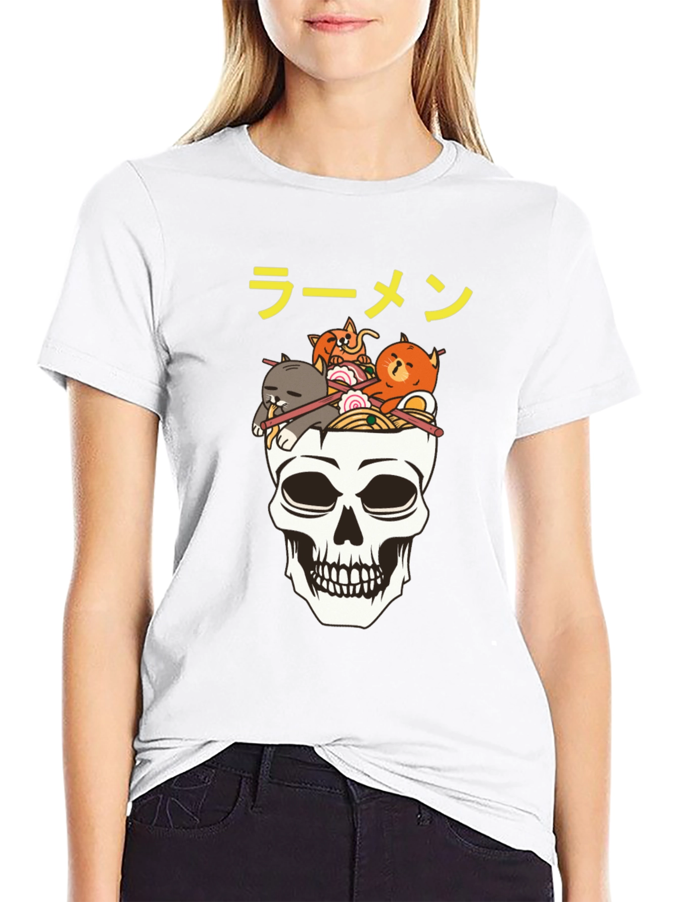 Ramen Skull Graphic T-Shirt - Cool Anime Tee