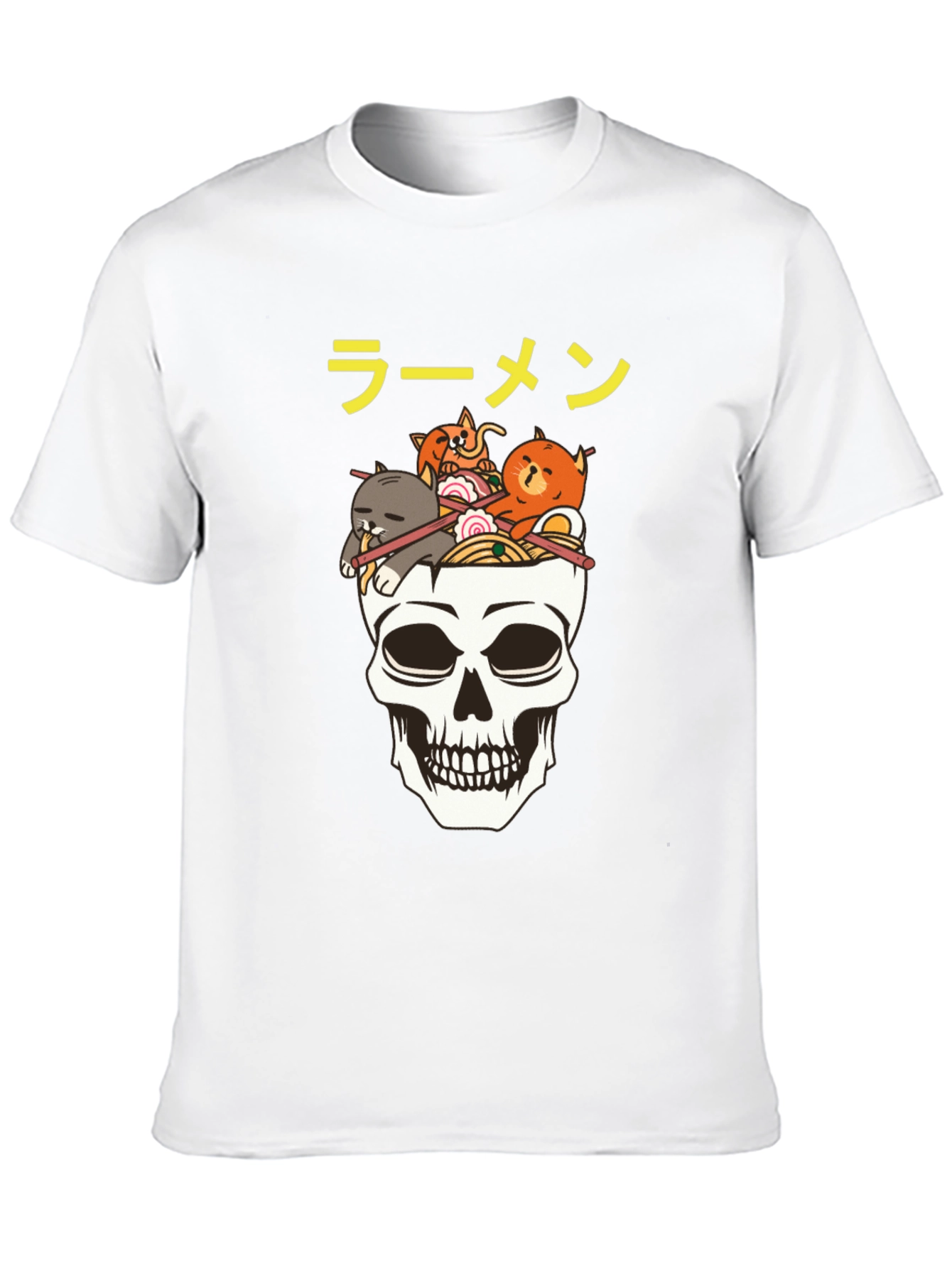 Ramen Skull Graphic T-Shirt - Cool Anime Tee