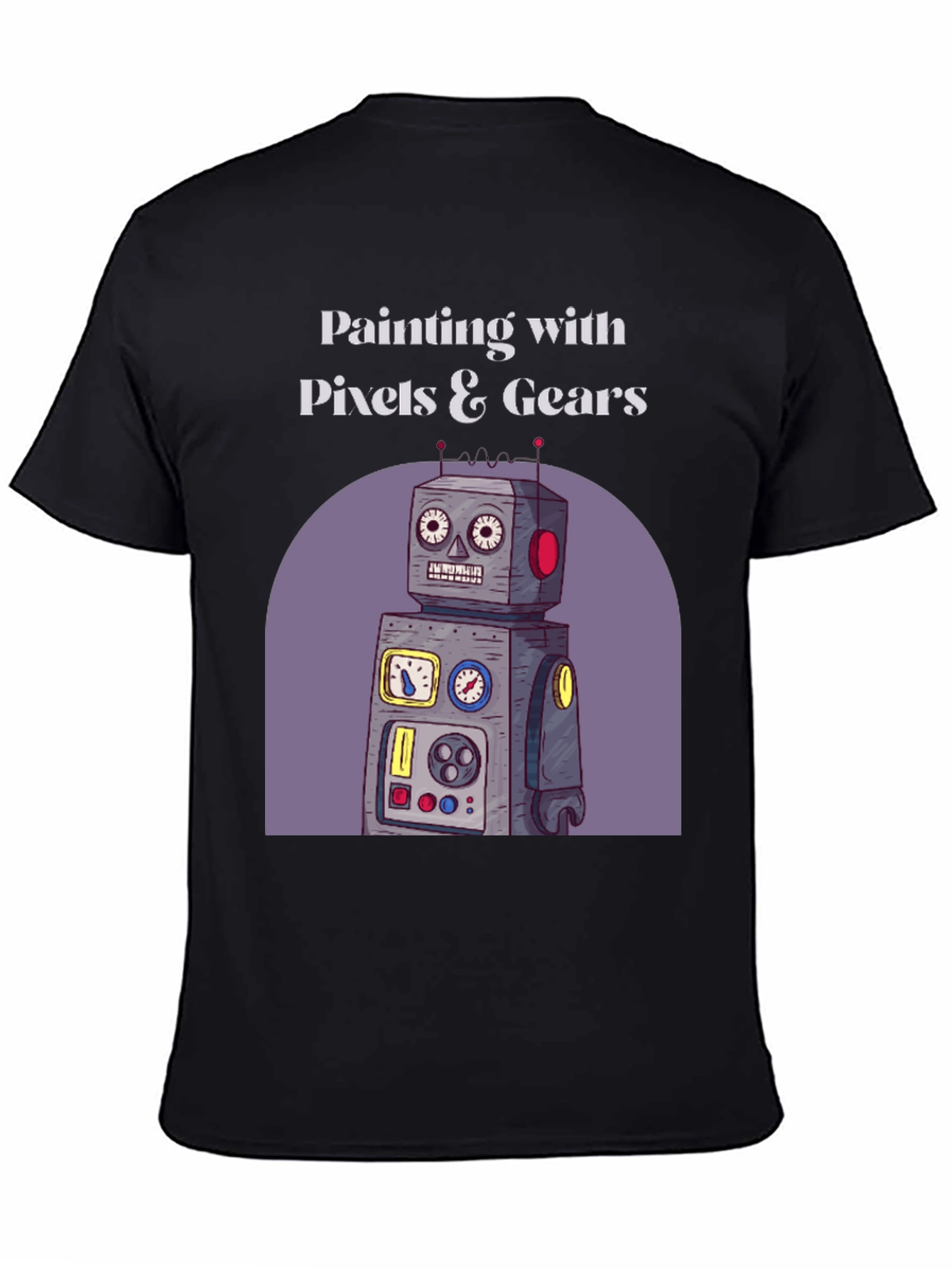 Painting with Pixels & Gears Black T-Shirt