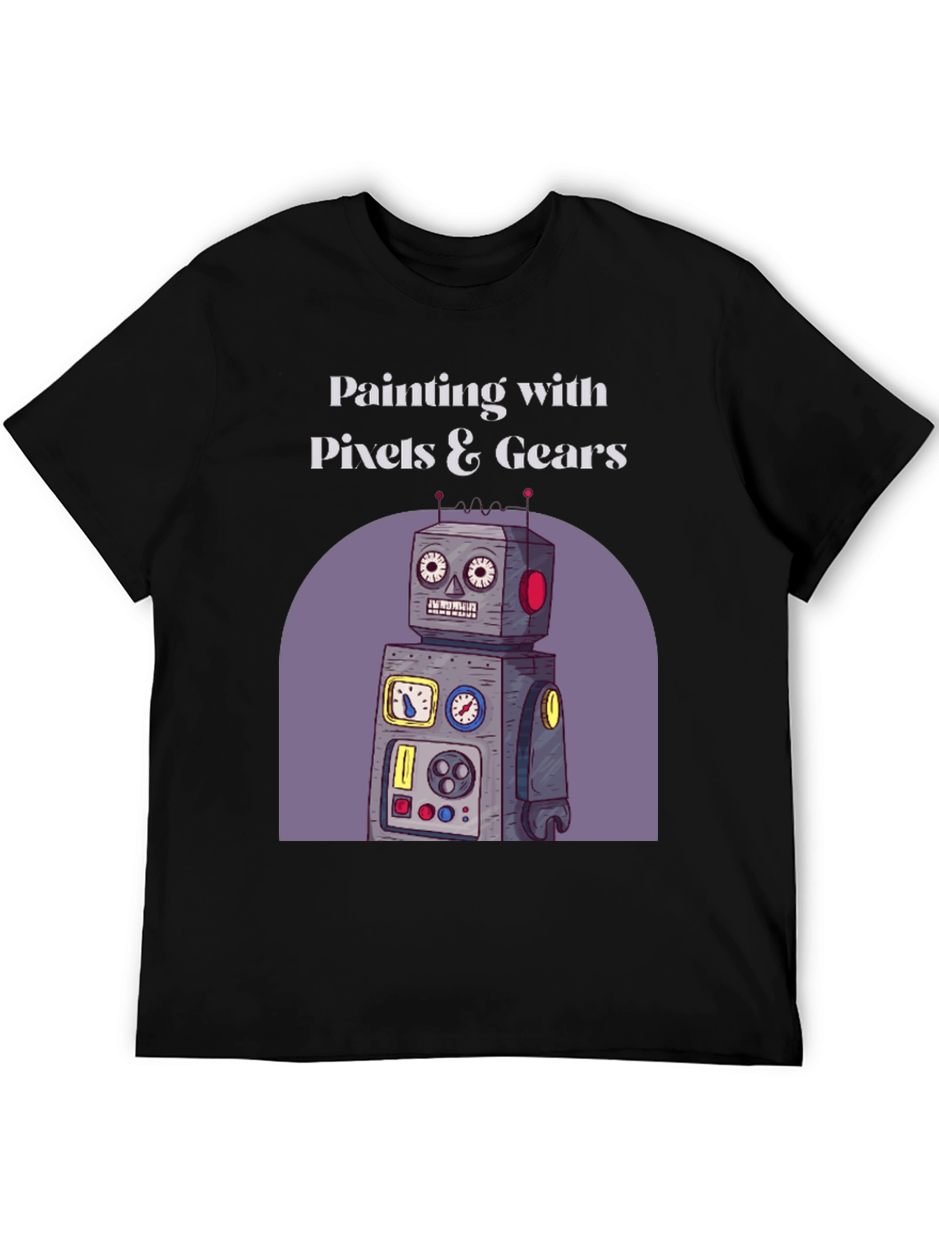 Painting with Pixels & Gears Black T-Shirt